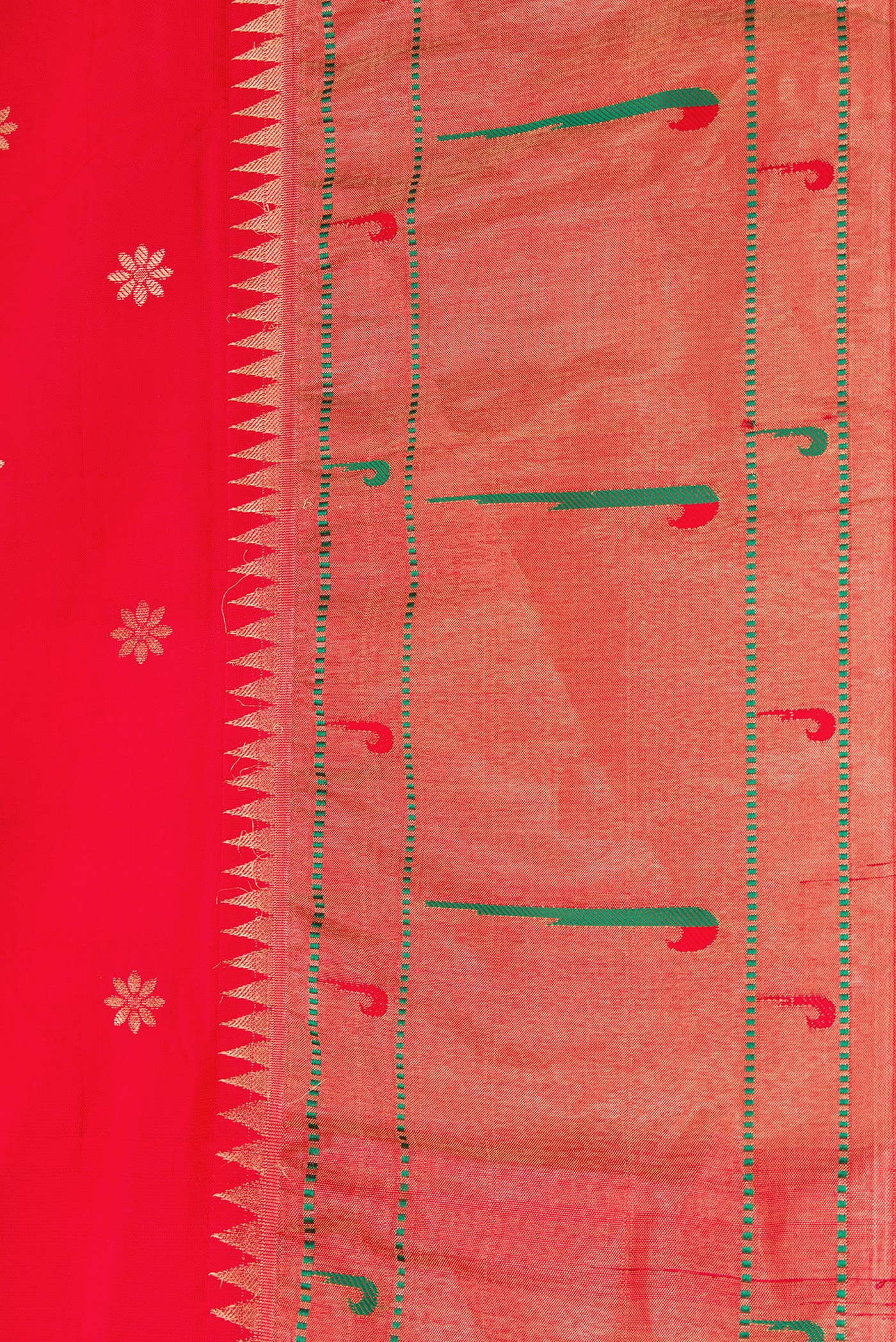 Red Paithani Silk Saree - Image 3