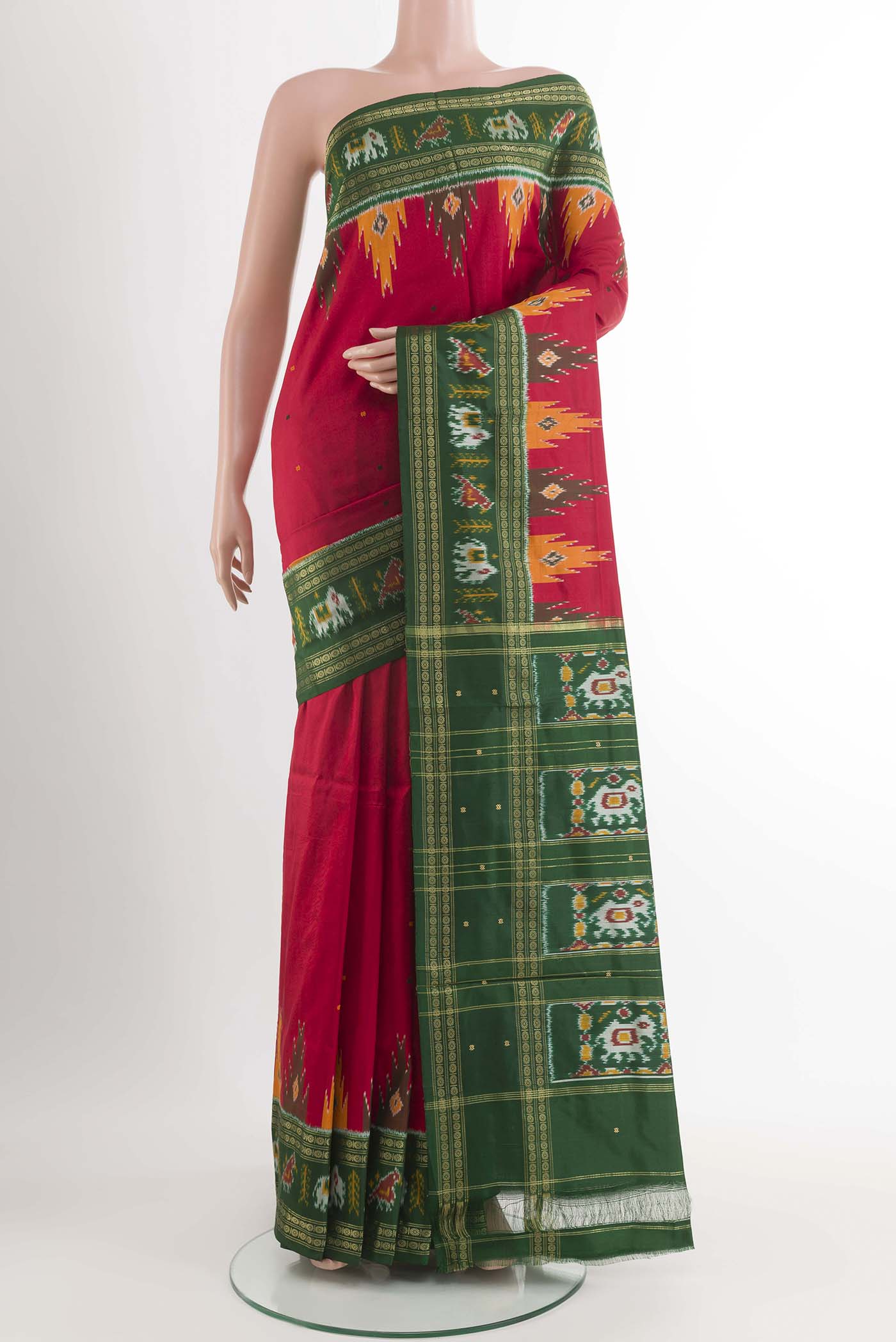 Red Pochampally Saree