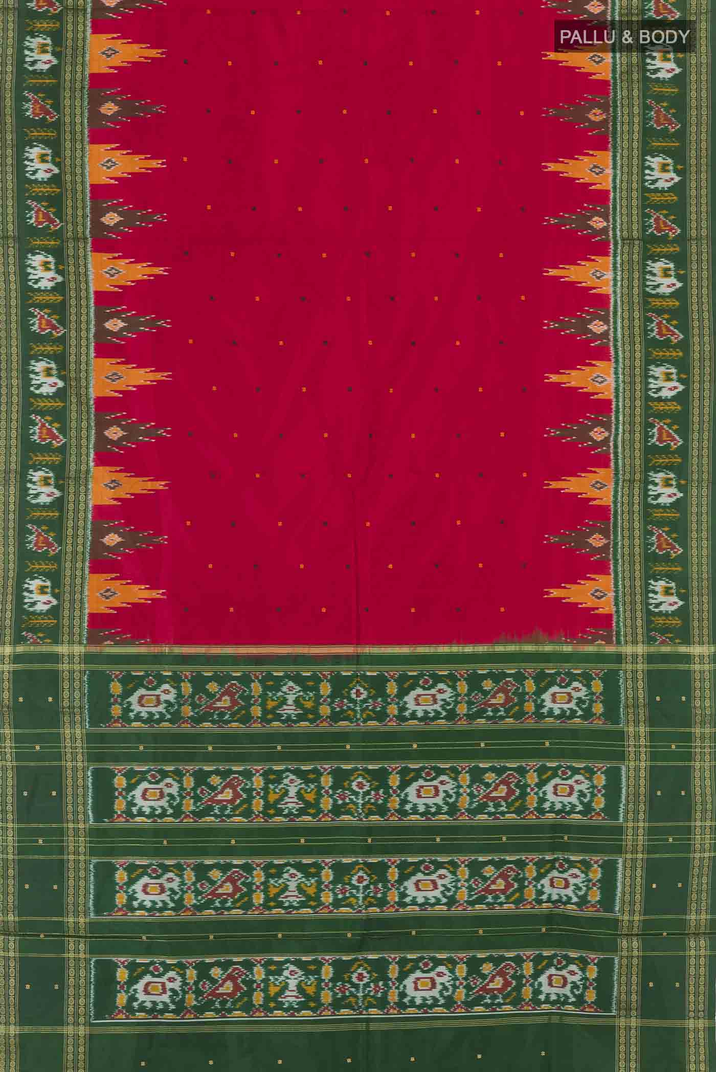 Red Pochampally Saree - Image 4