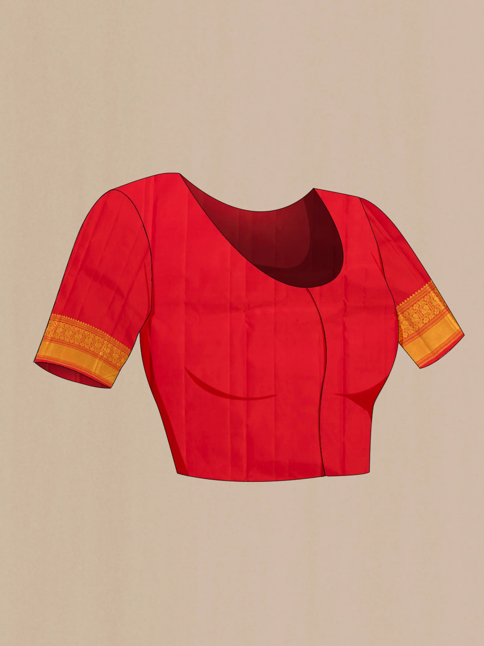 Red Kanchipuram Silk Saree - Image 4