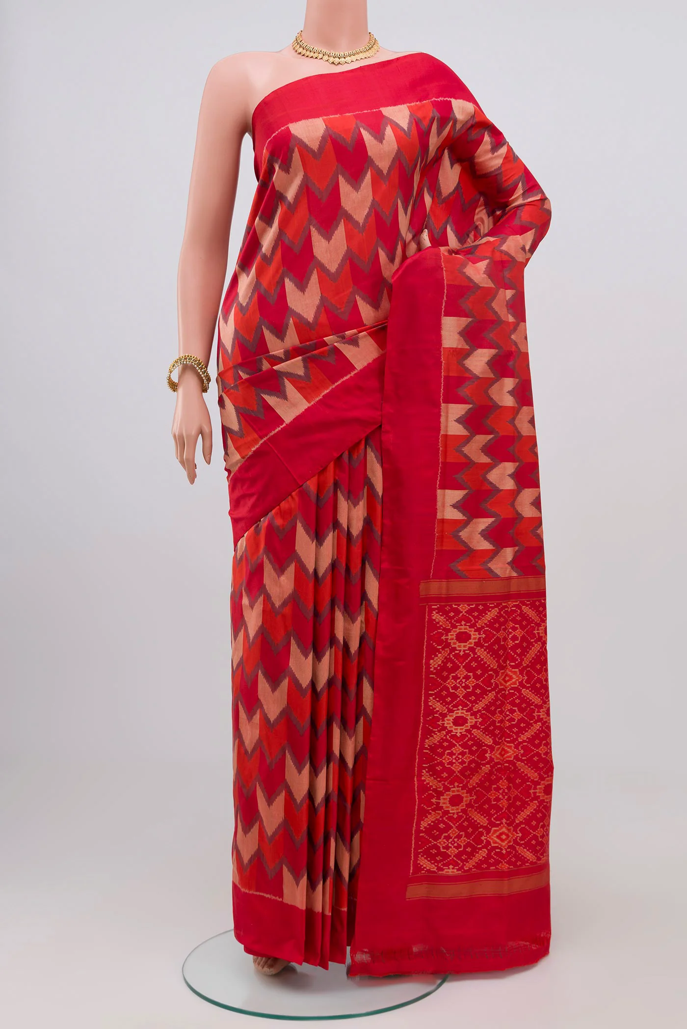 Red Pochampally Silk Saree