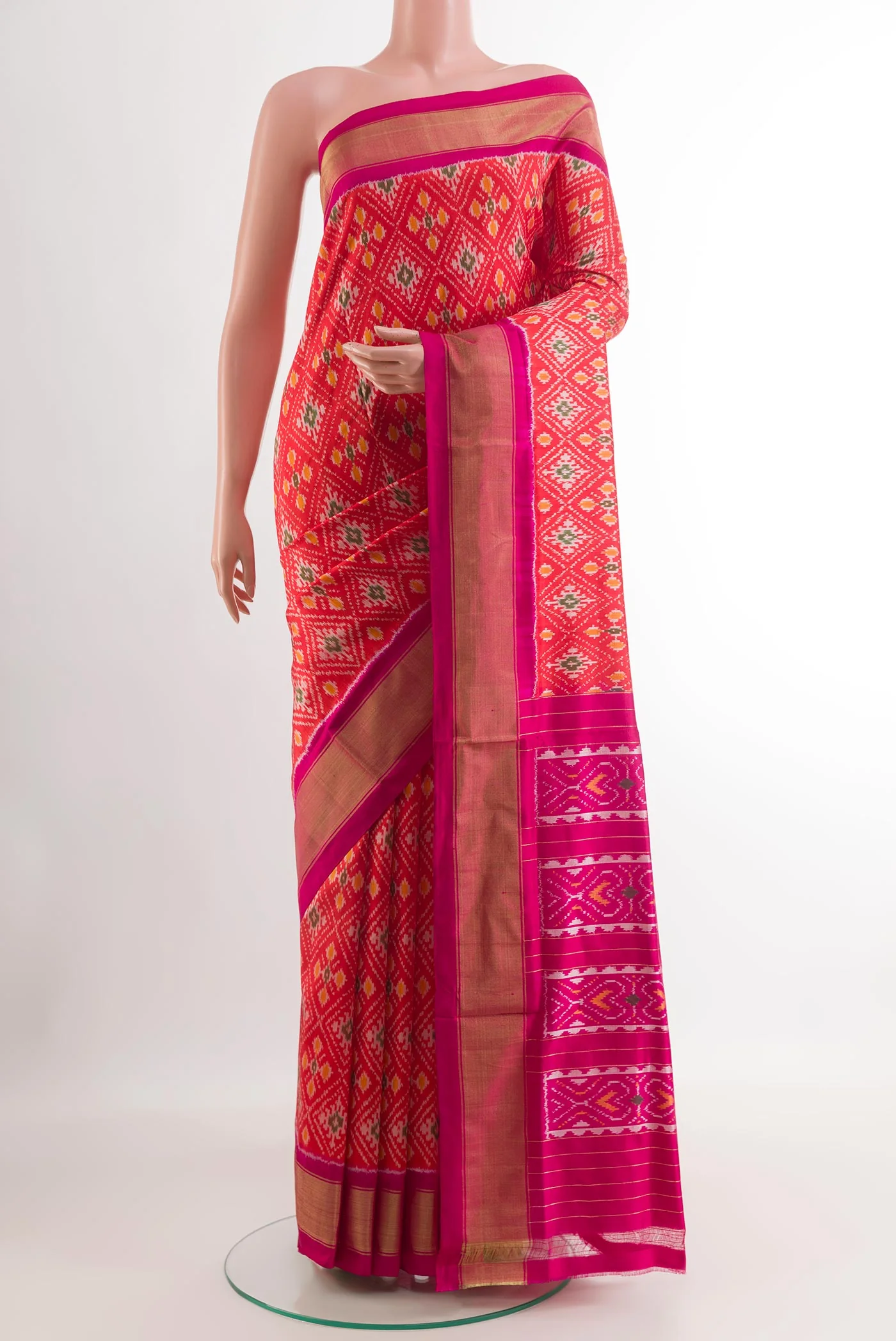 Red Pochampally Silk Saree