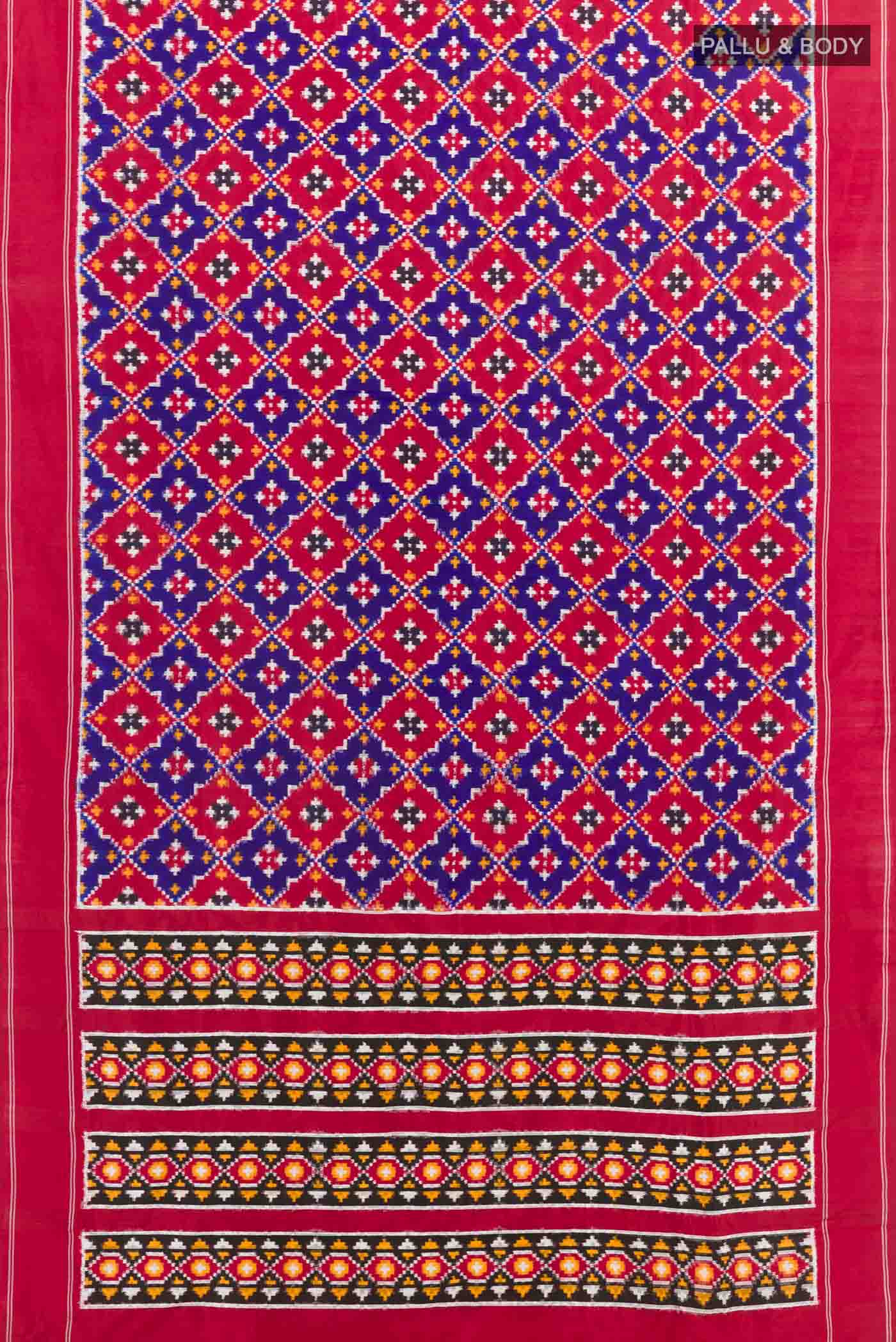Red Pochampally Silk Saree - Image 4