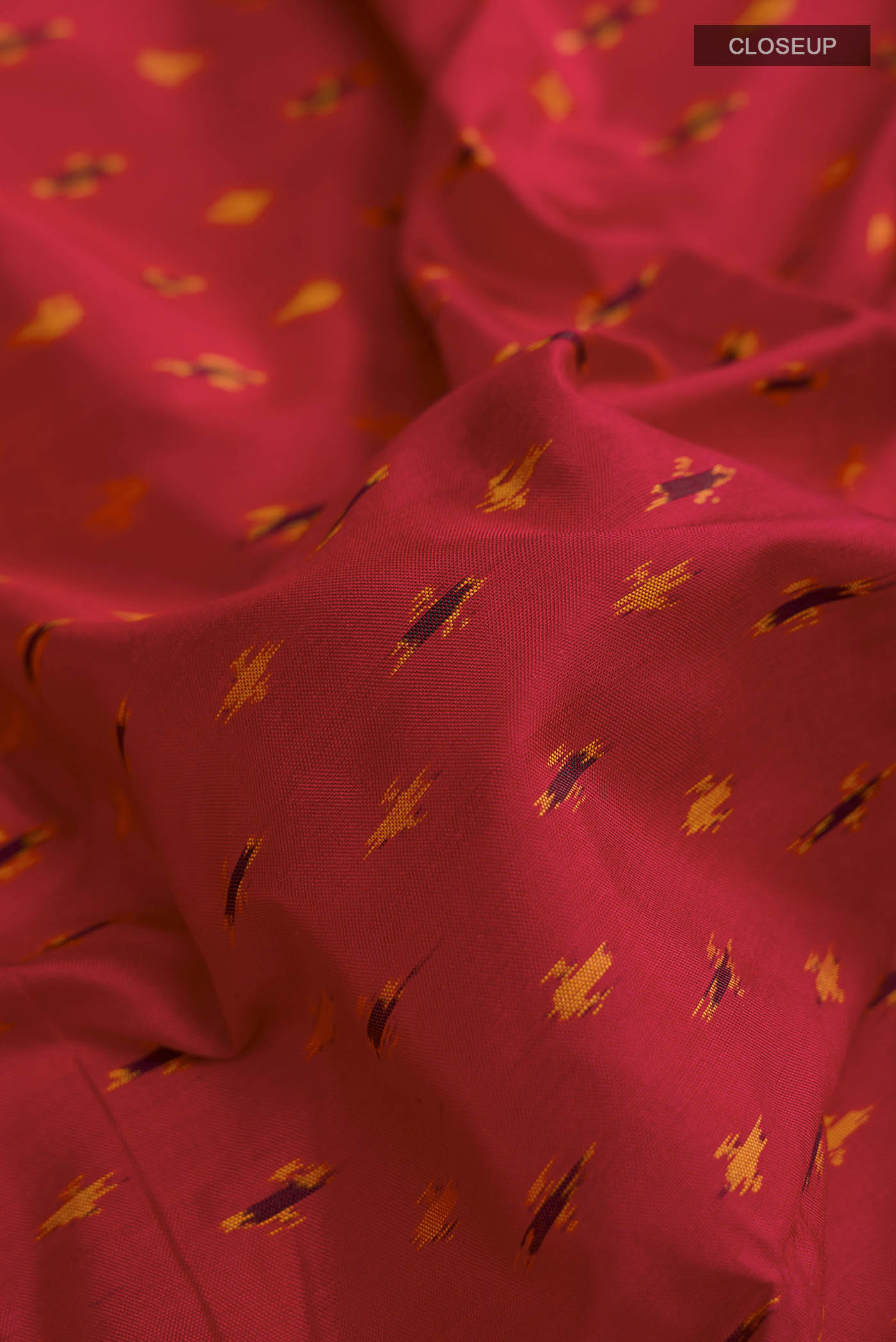 Red Pochampally Silk Saree - Image 2