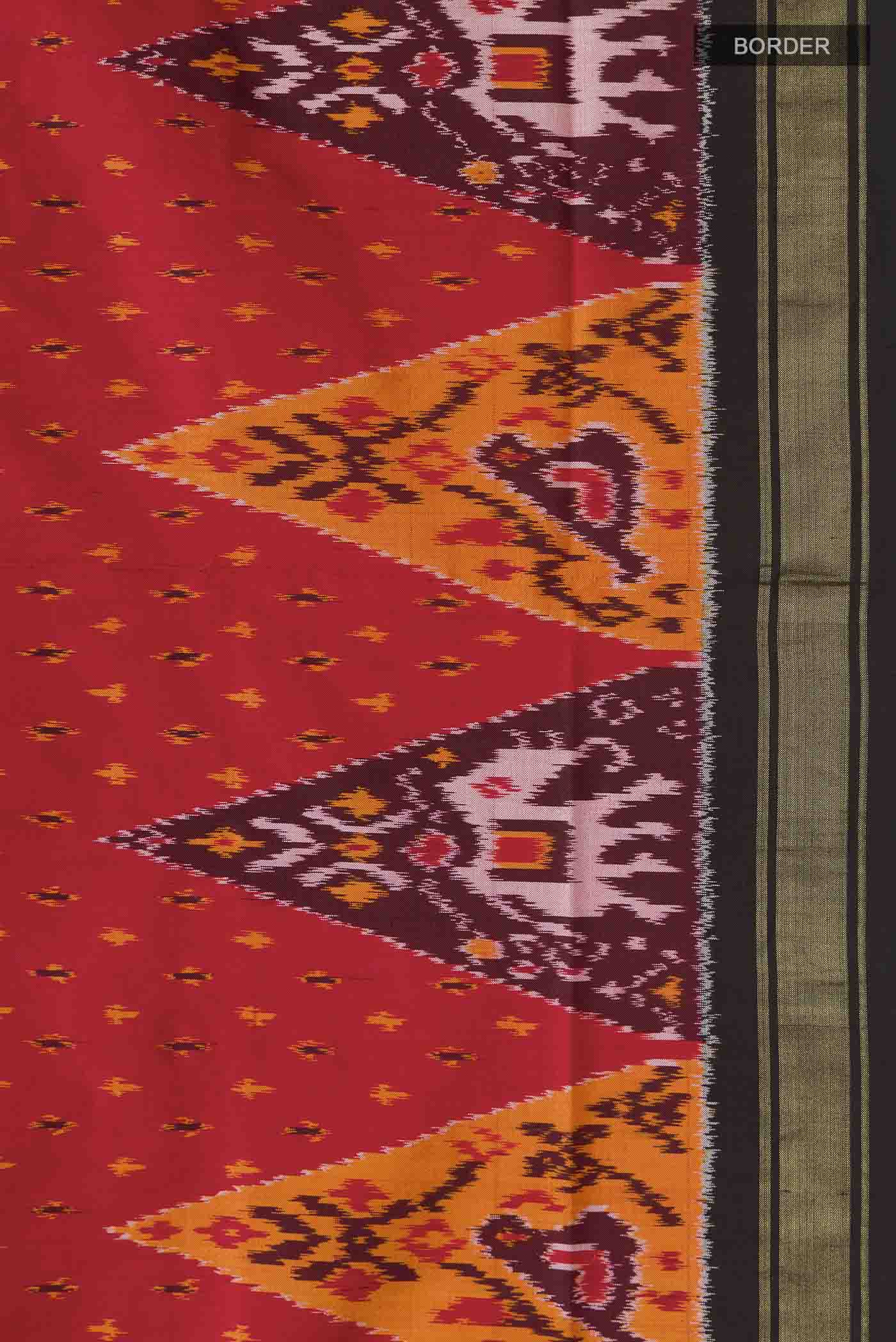 Red Pochampally Silk Saree - Image 3