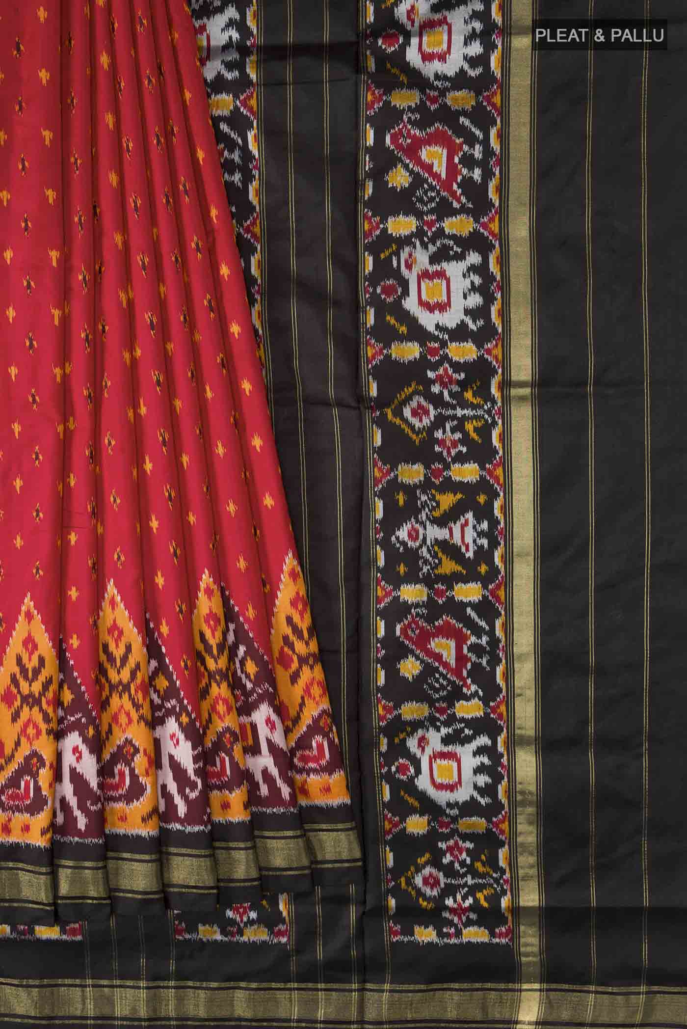 Red Pochampally Silk Saree - Image 4