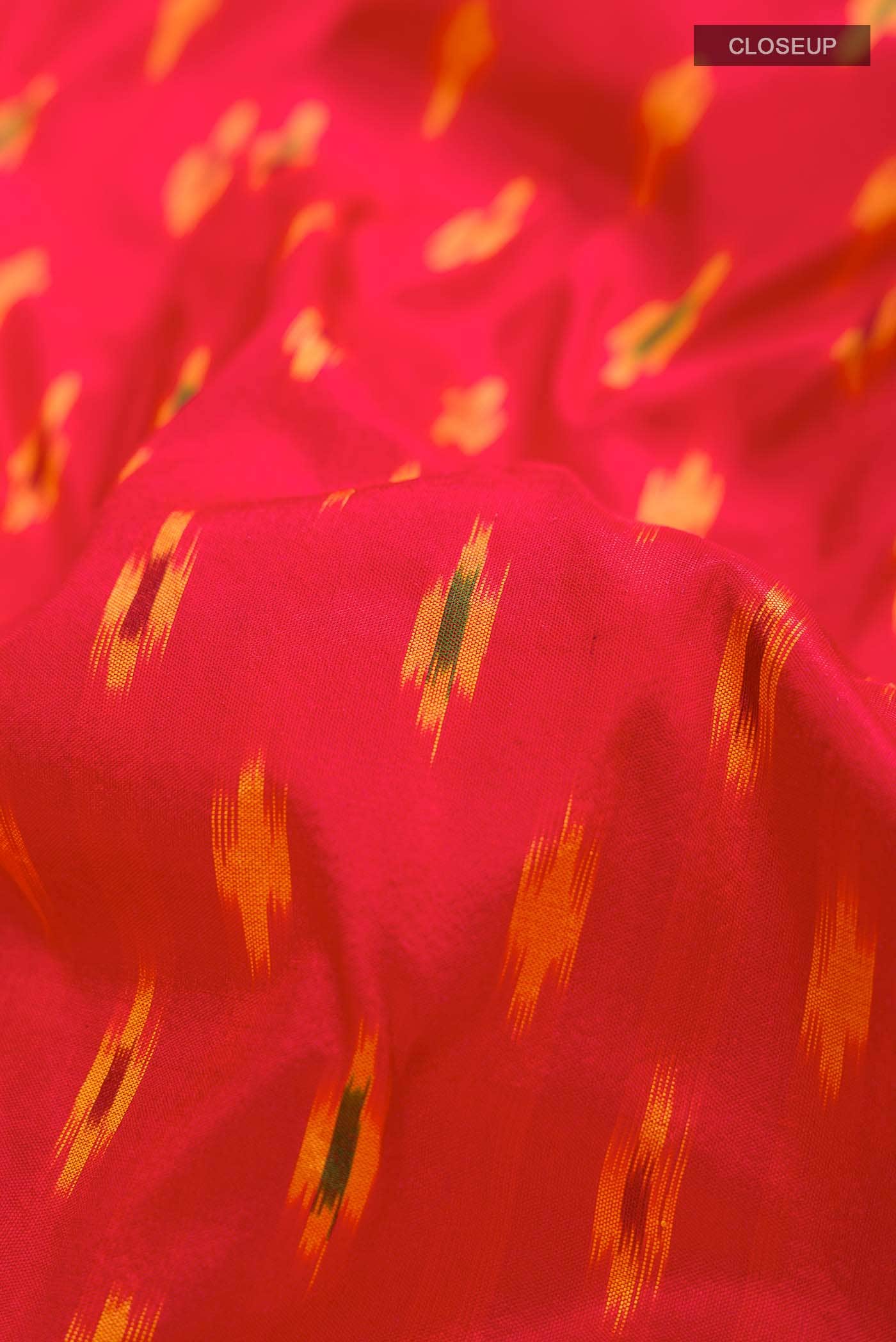Red Pochampally Silk Saree - Image 2