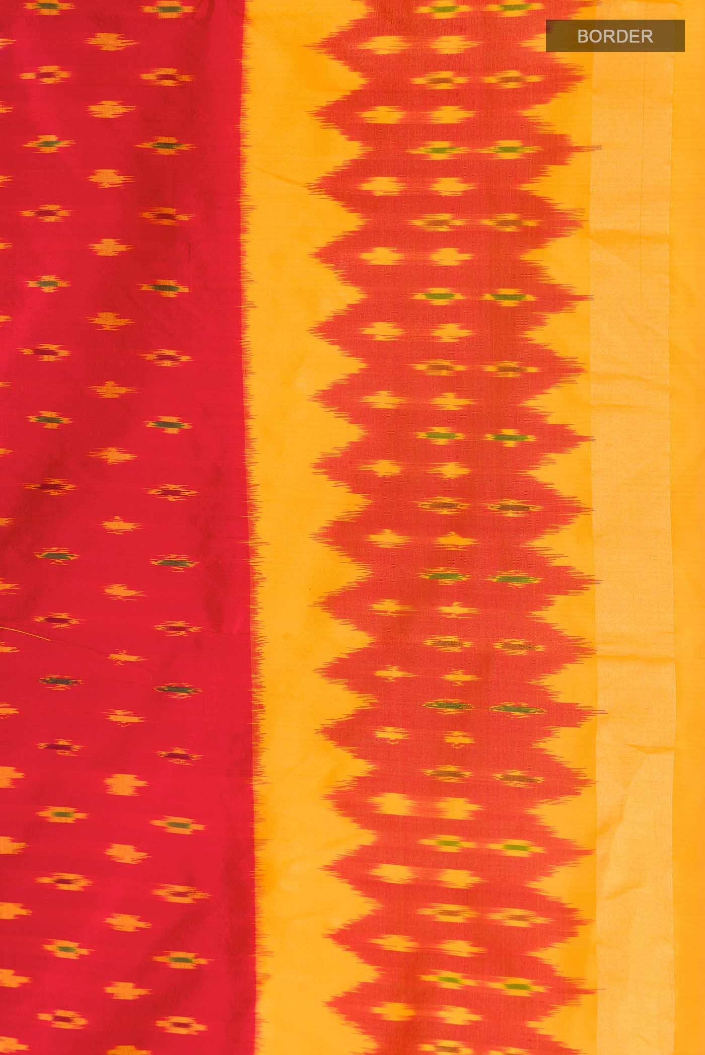 Red Pochampally Silk Saree - Image 4