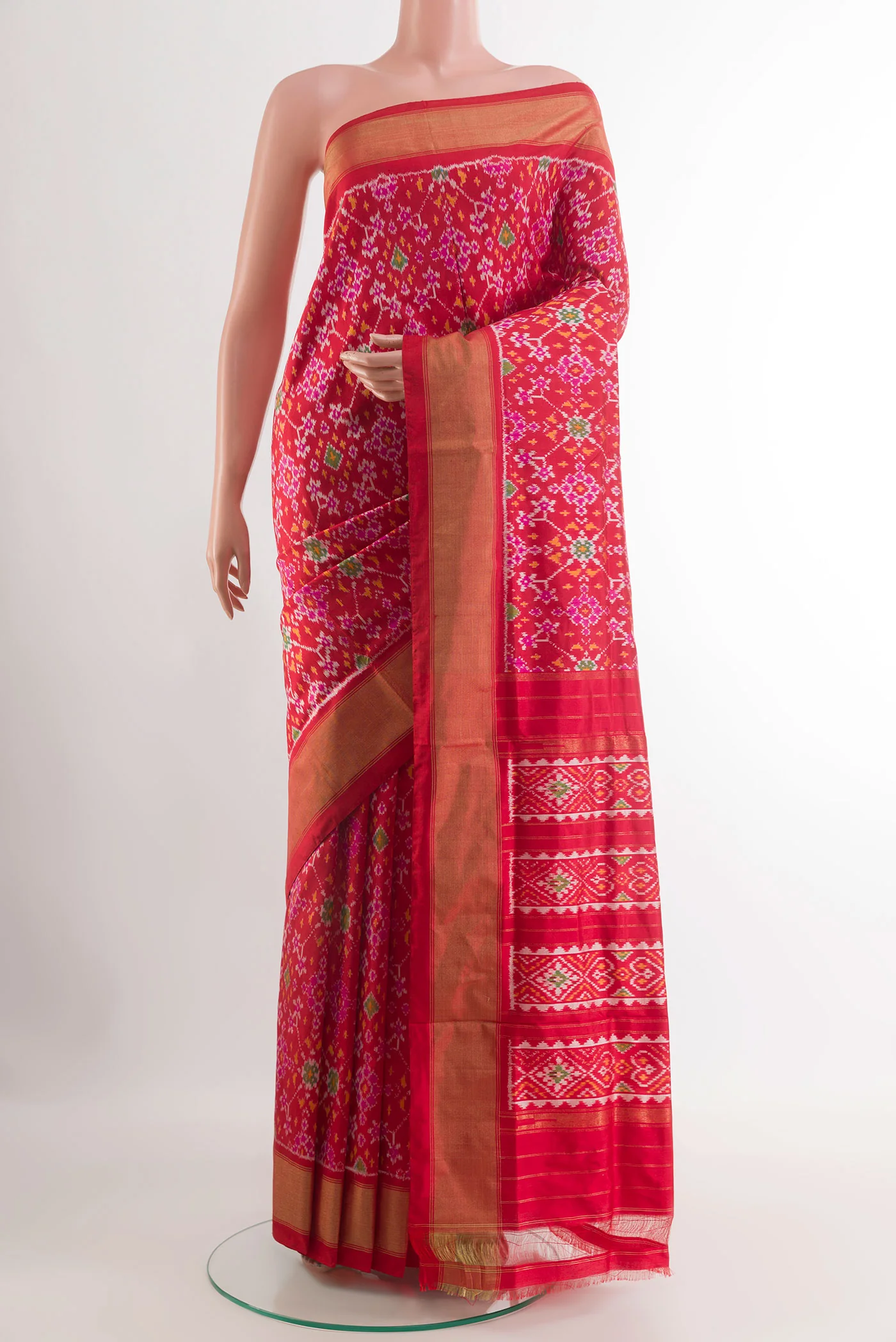 Red Pochampally Silk Saree