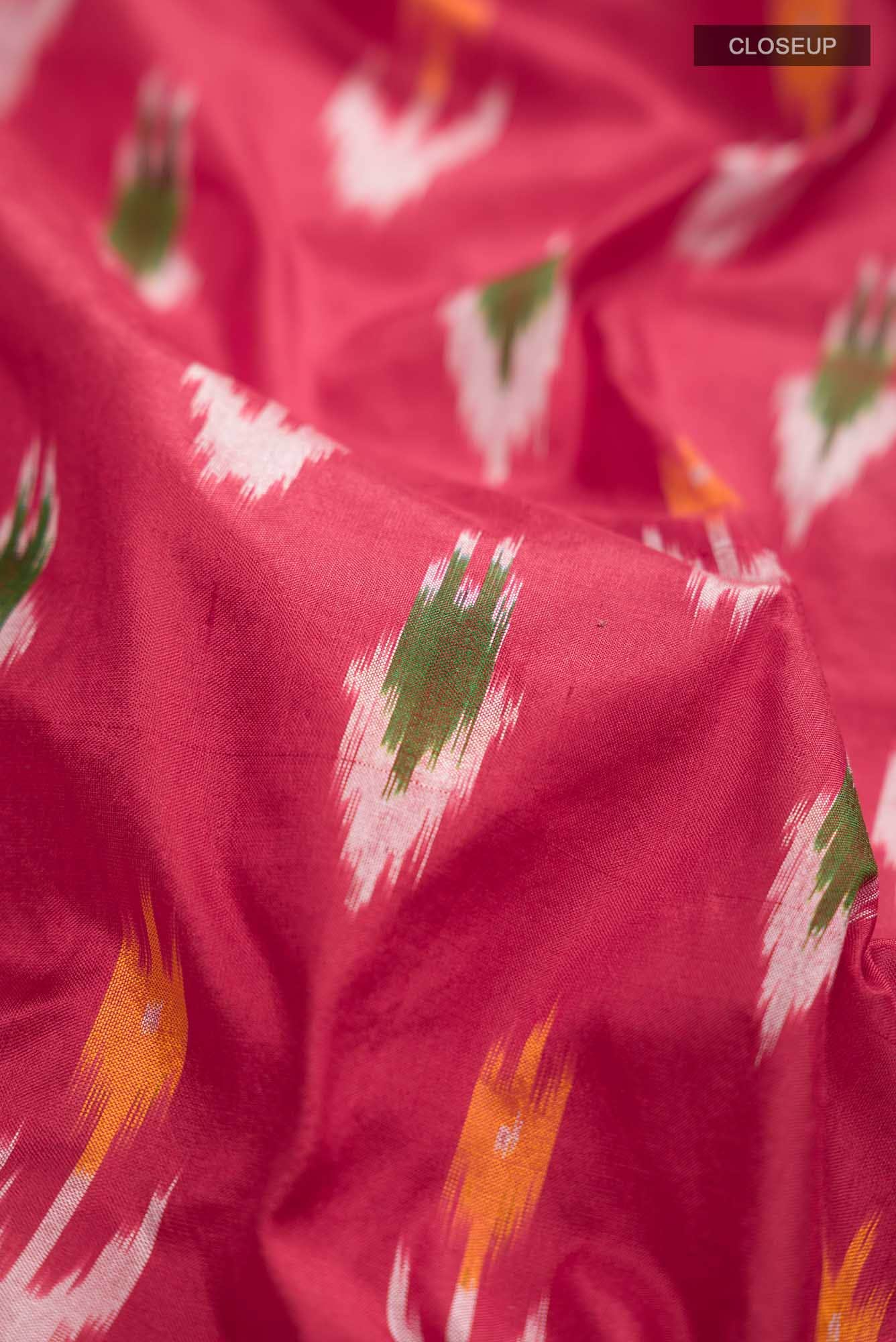 Red Pochampally Silk Saree - Image 2