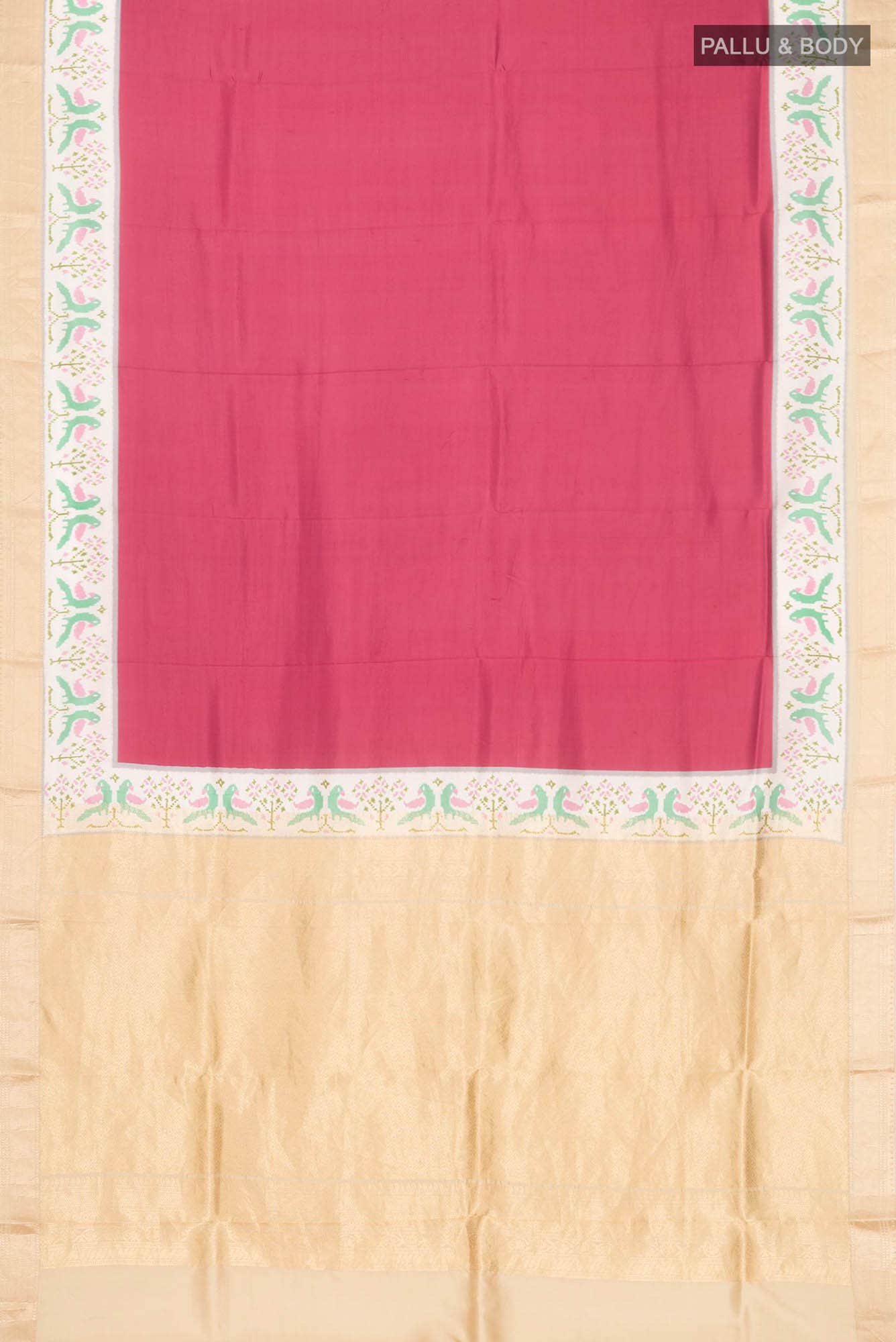 Maroon Printed Silk Saree - Image 4