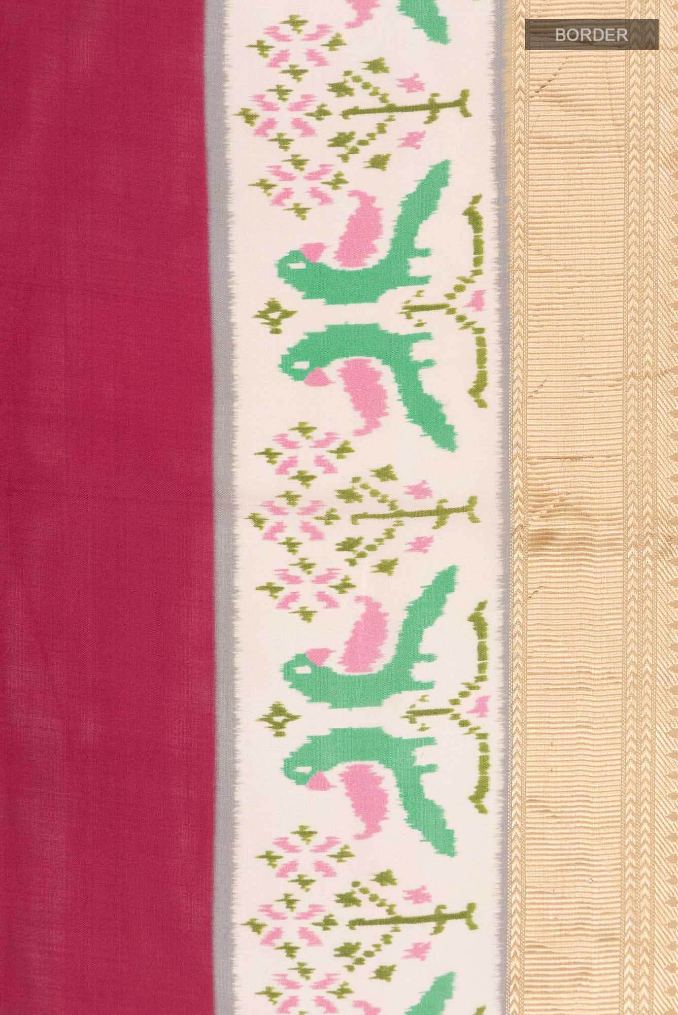 Maroon Printed Silk Saree - Image 5