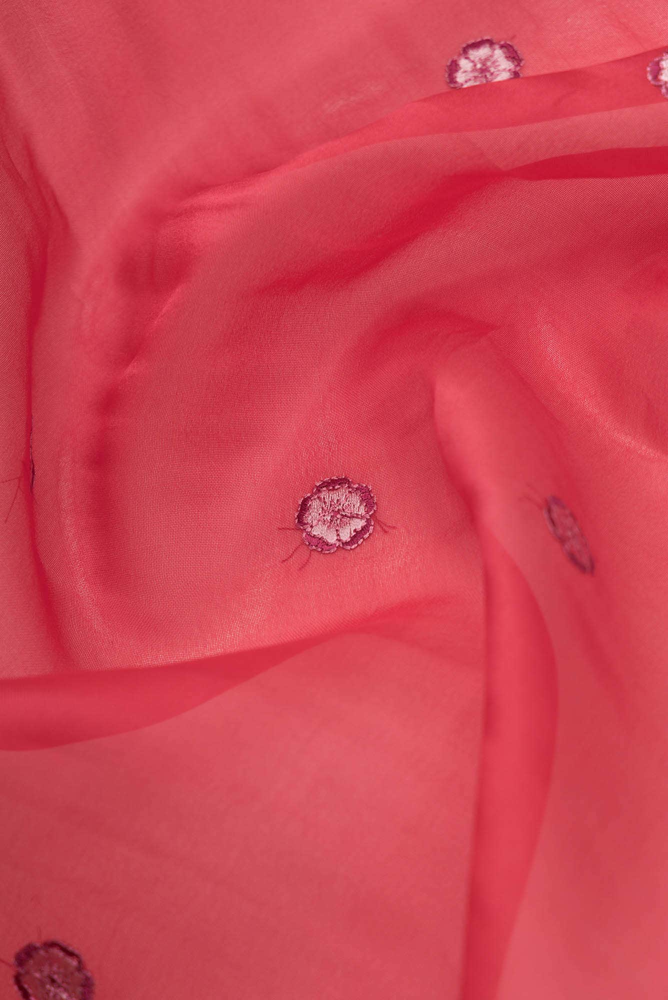 Ethereal Love Red floral design saree from Embroidered Romance Collection by Nalli - Image 7