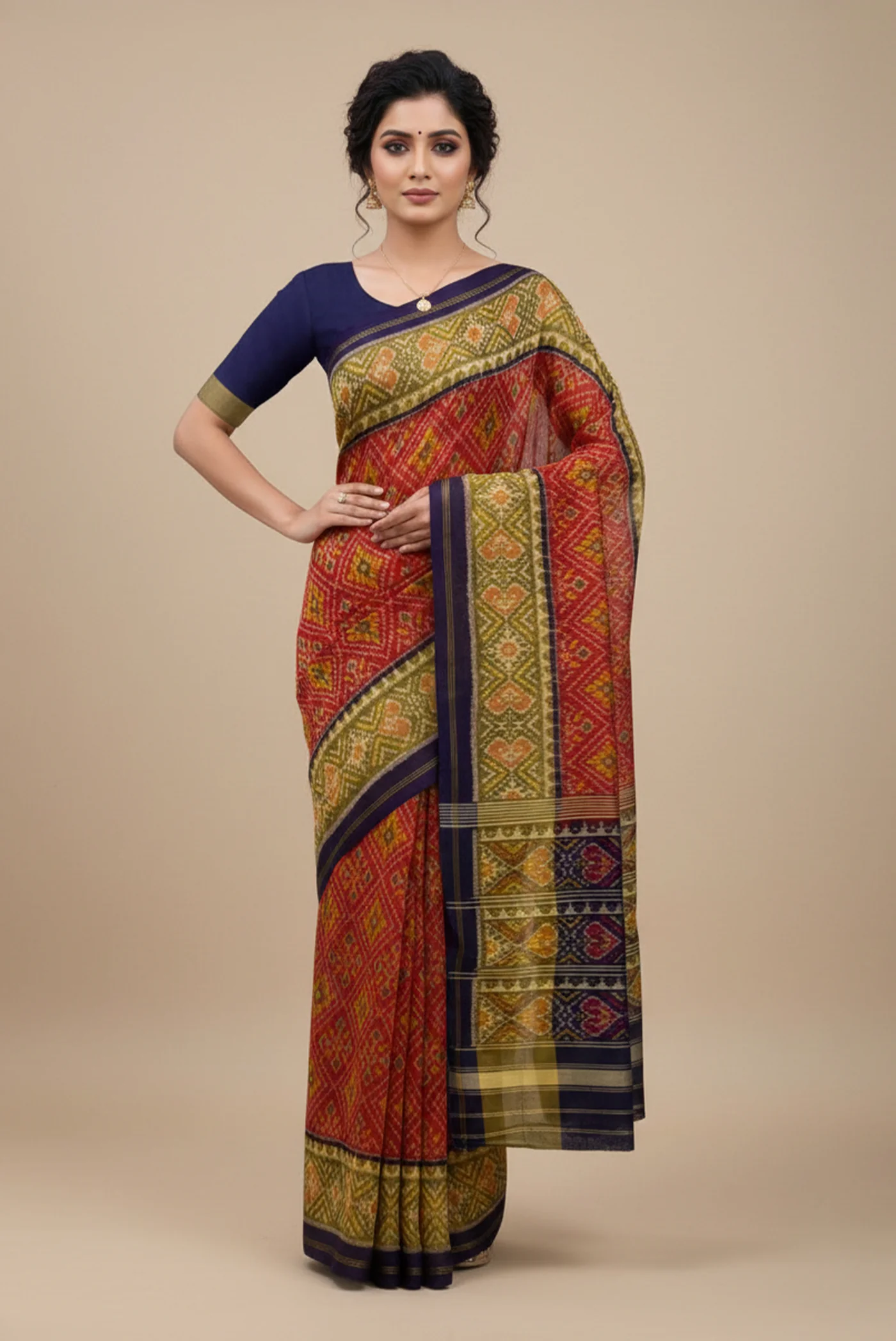 Red Rajkot Patola Silk Saree