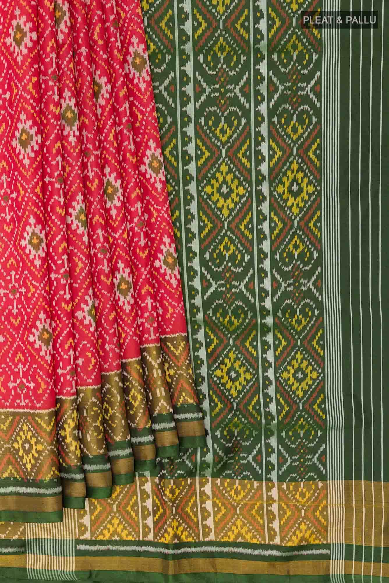 Red Rajkot Patola Silk Saree - Image 2