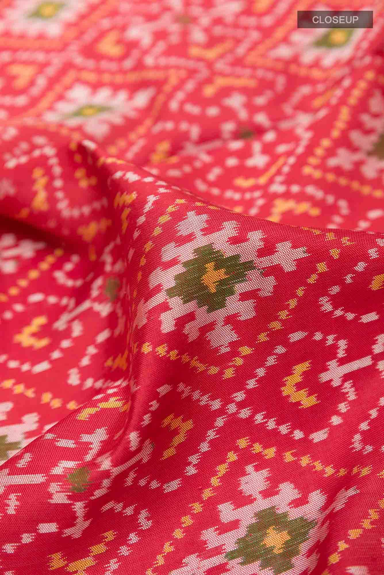 Red Rajkot Patola Silk Saree - Image 3