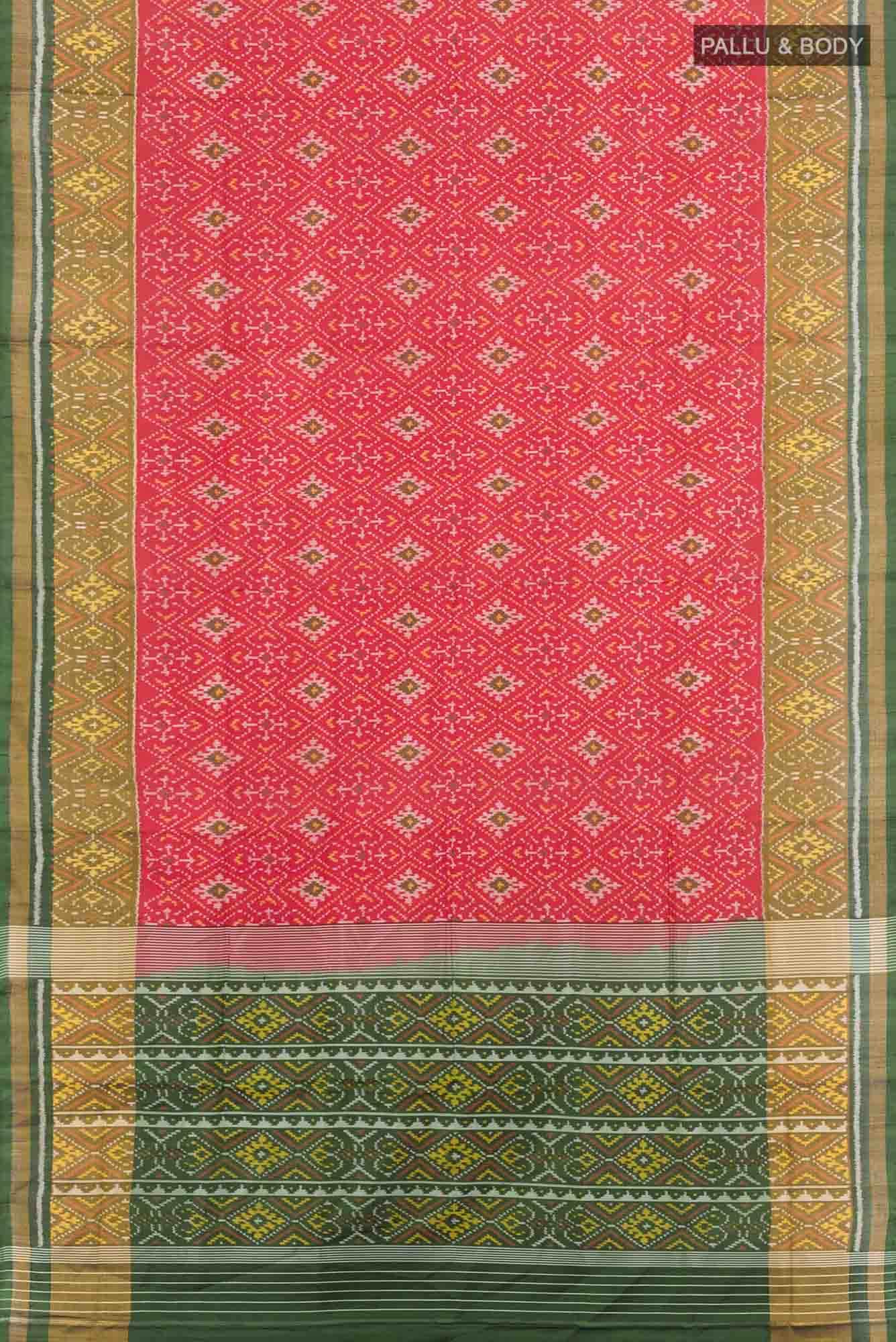 Red Rajkot Patola Silk Saree - Image 4