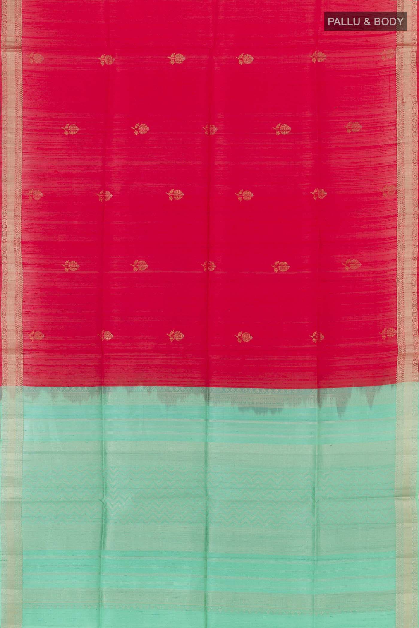 Red Raw Silk Saree - Image 4