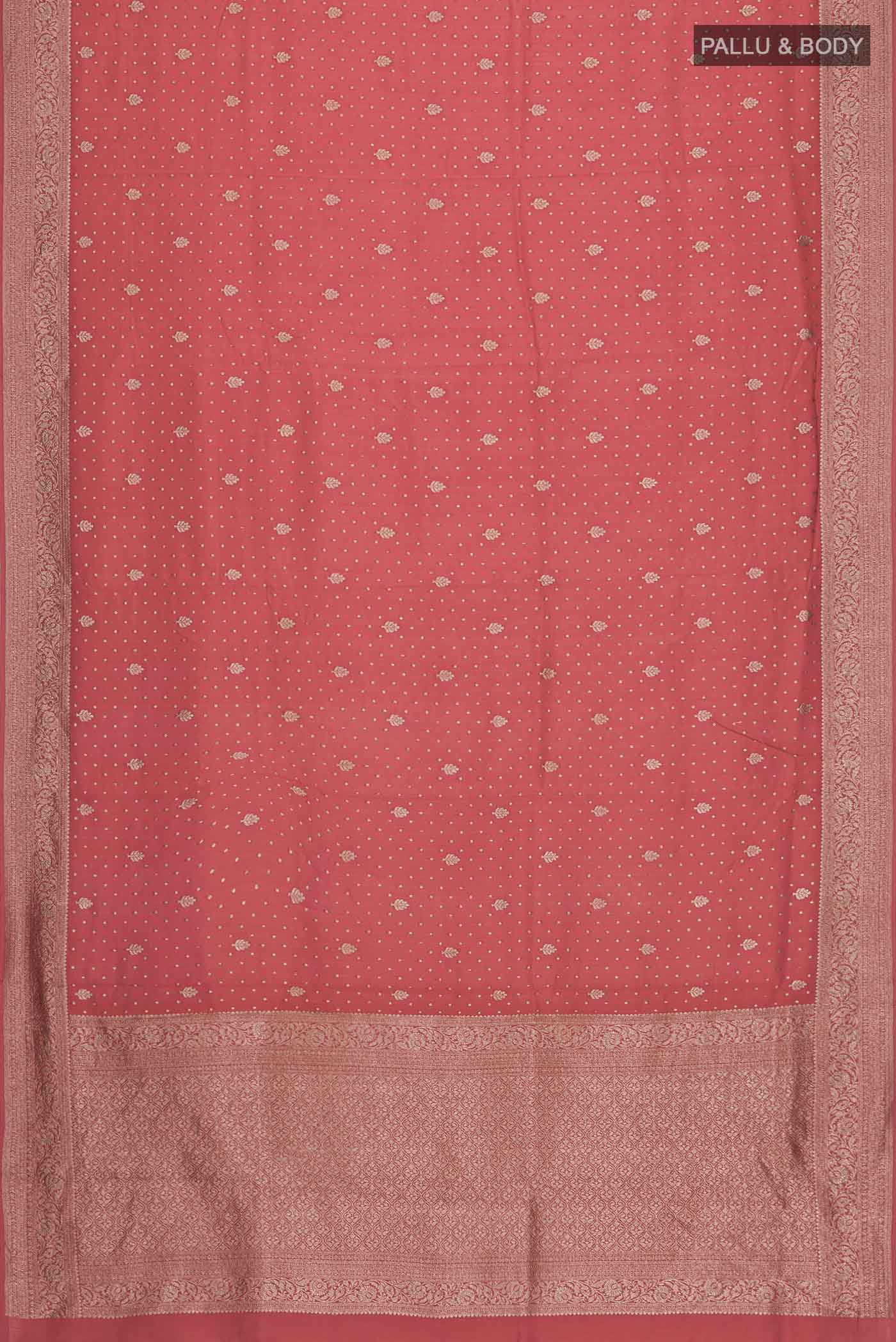 Red Raw Silk Saree - Image 5