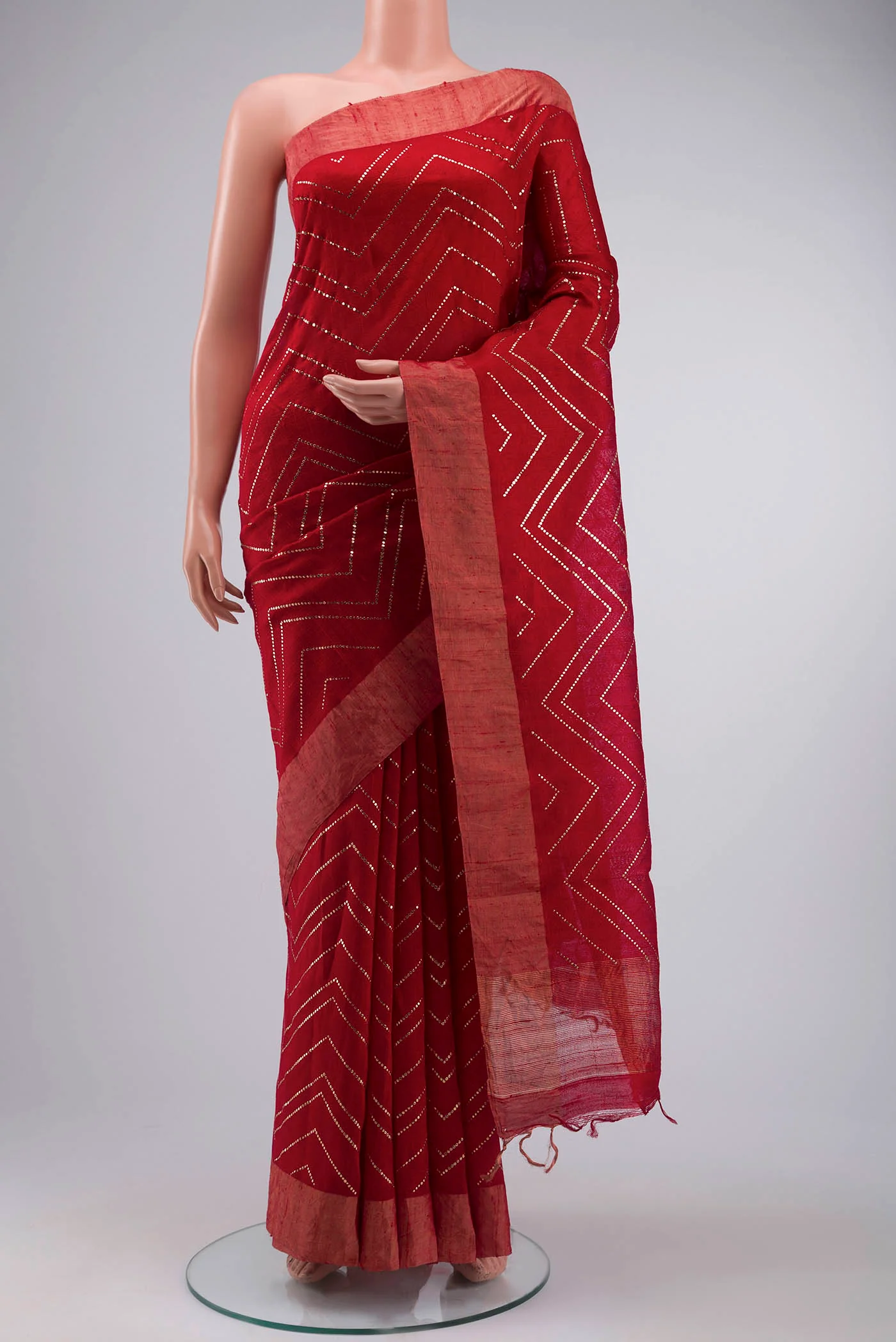 Red Raw Silk Saree