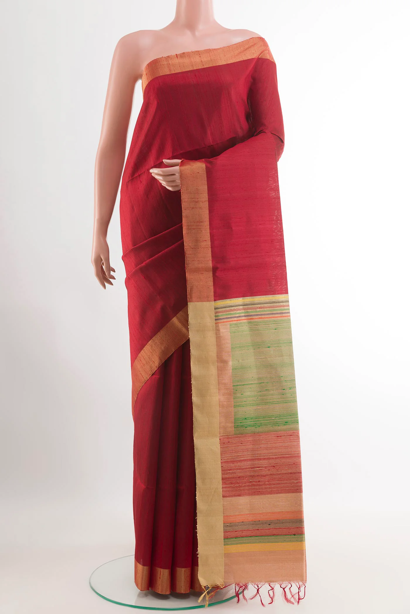 Maroon Raw Silk Saree
