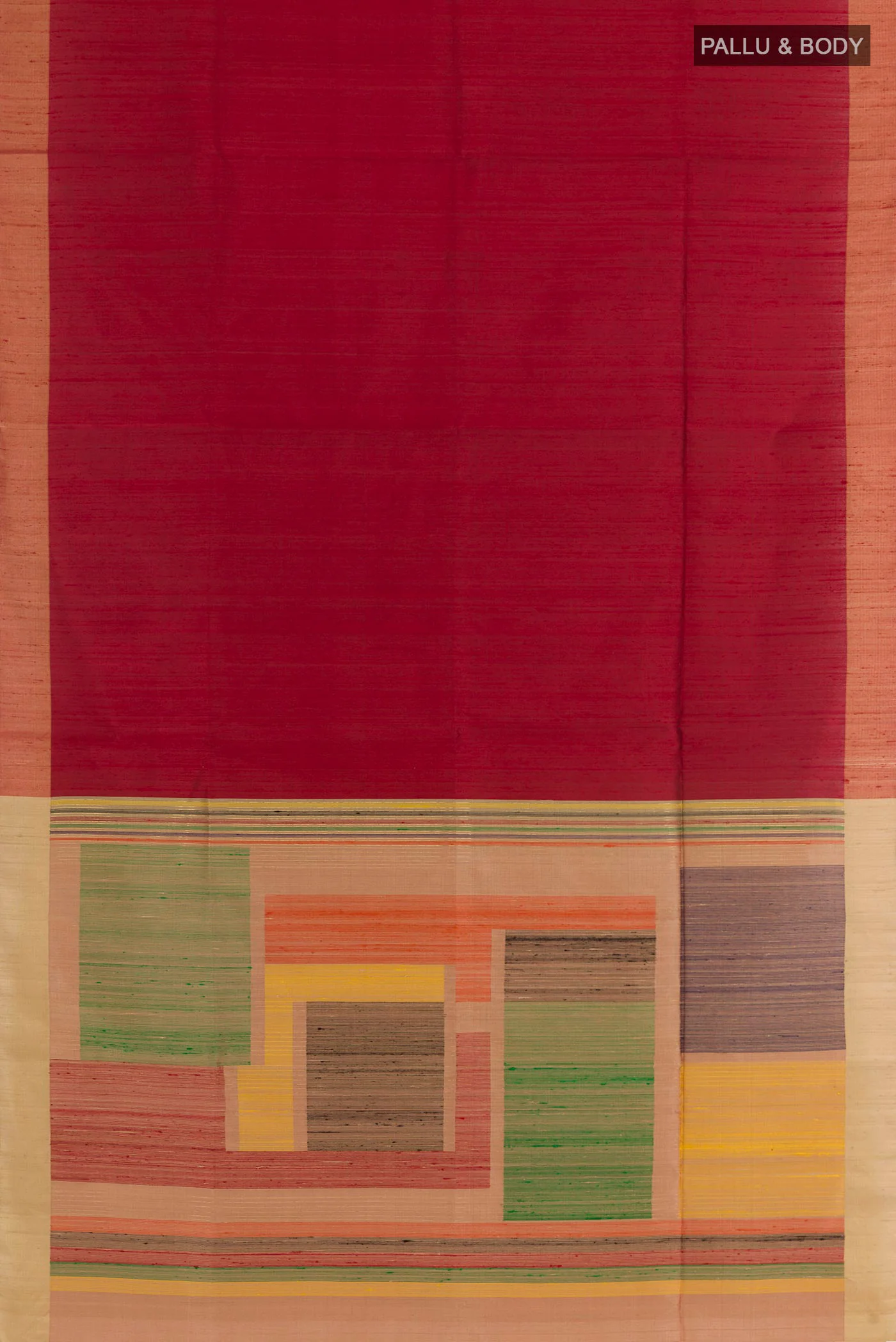 Maroon Raw Silk Saree - Image 3