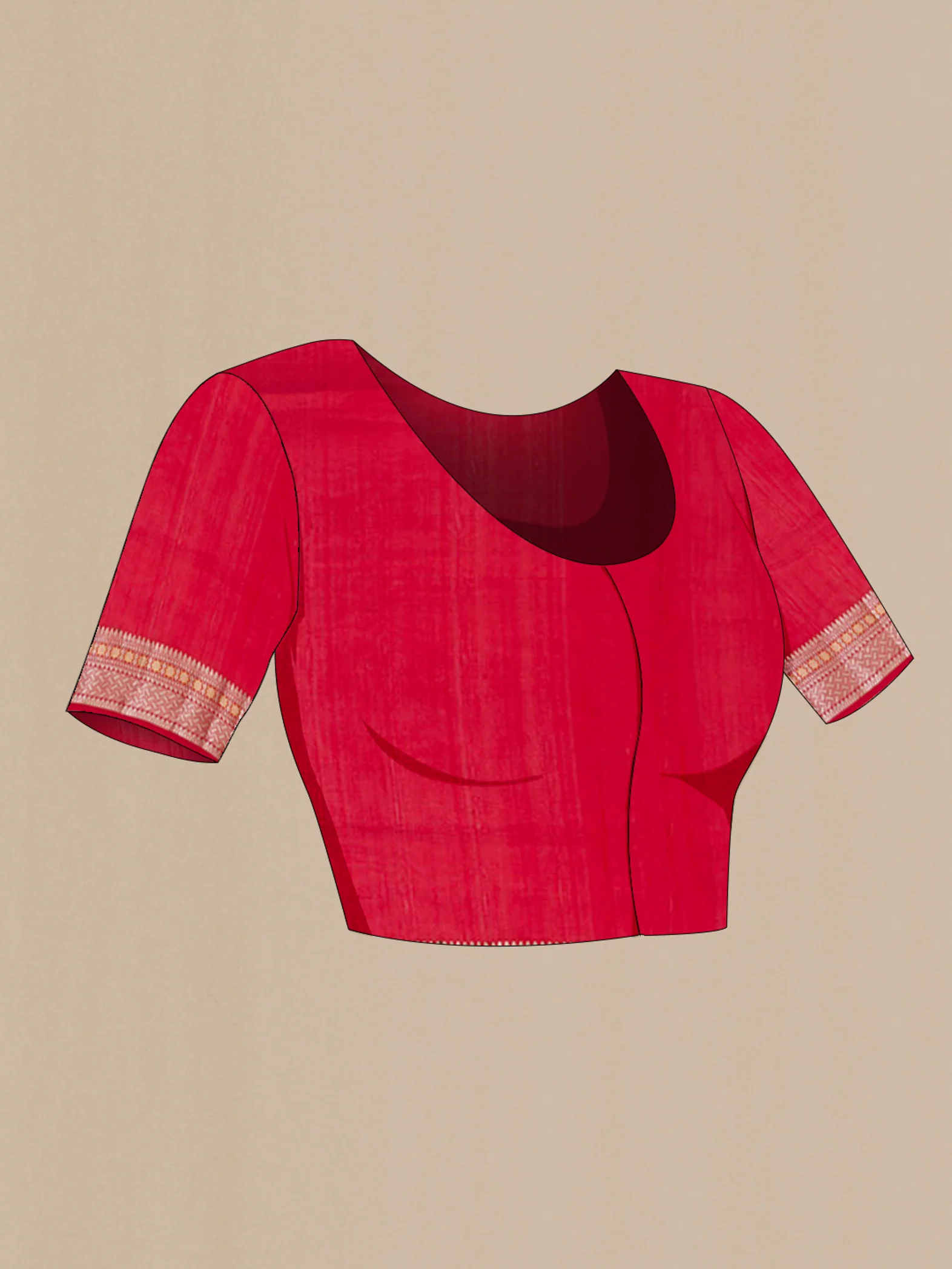 Red Banarasi Raw Silk Saree - Image 4