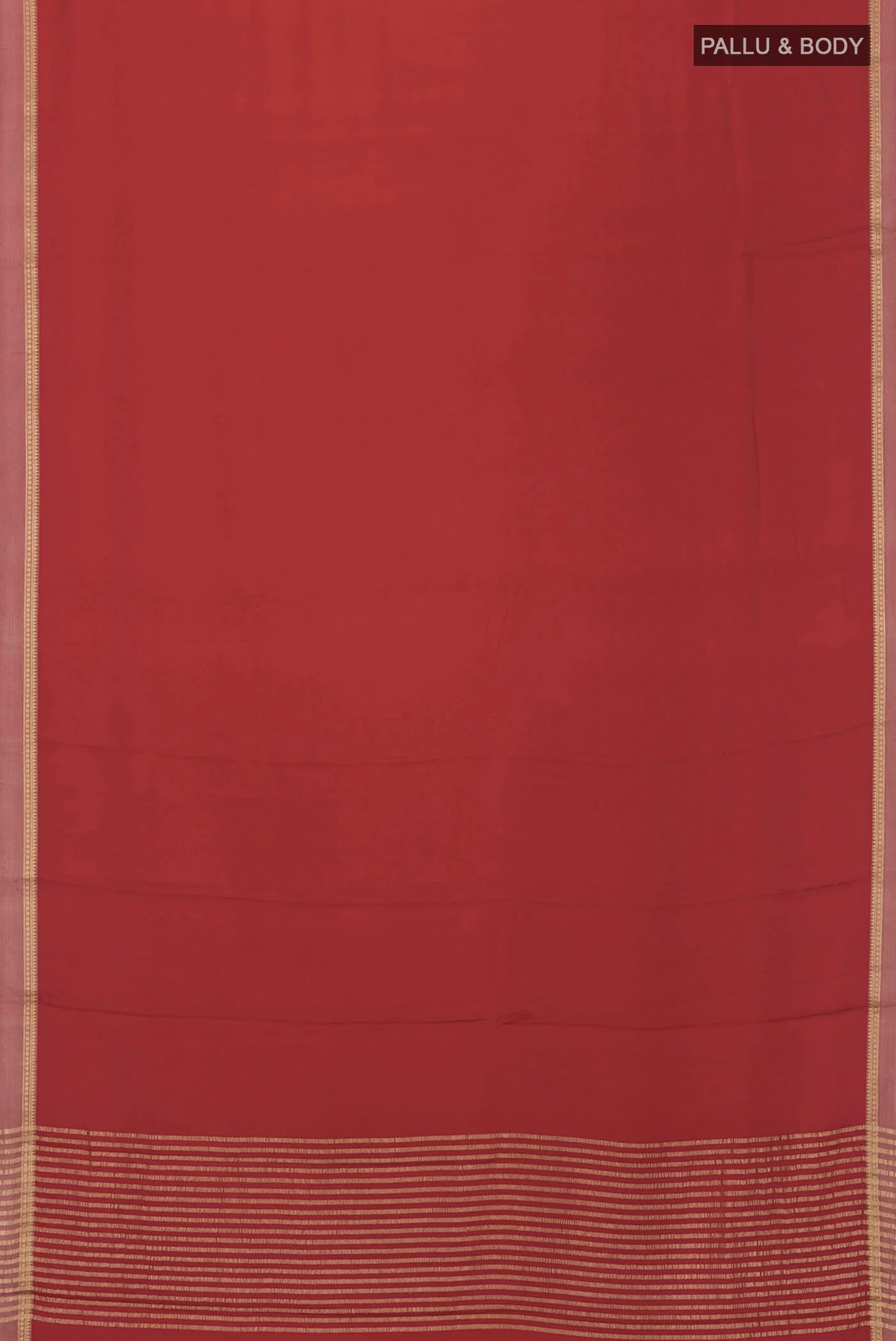 Red Satin Crepe Saree - Image 5