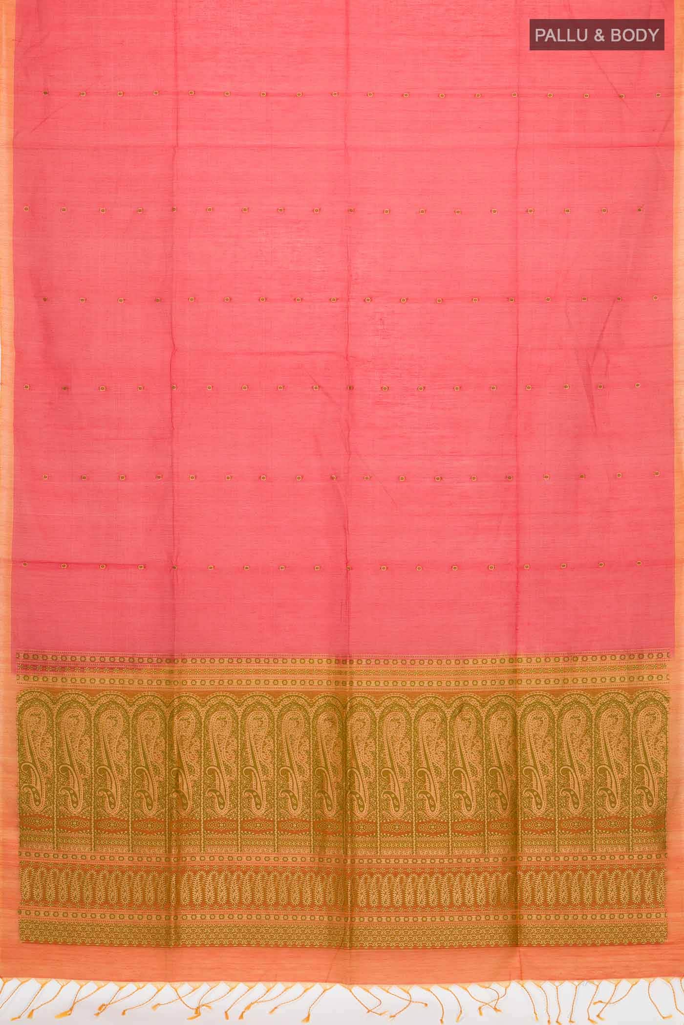 Red Silk Cotton Saree - Image 2