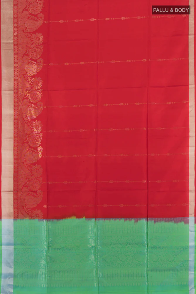 Red Soft Silk Saree - Image 5