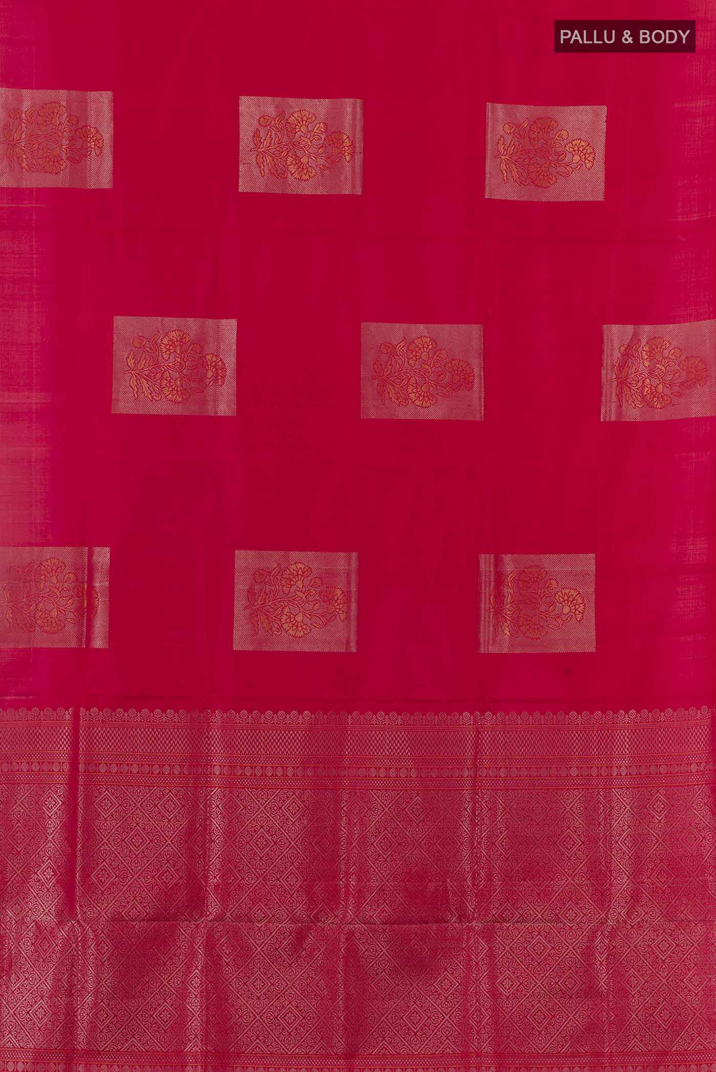 Red Soft Silk Saree - Image 4