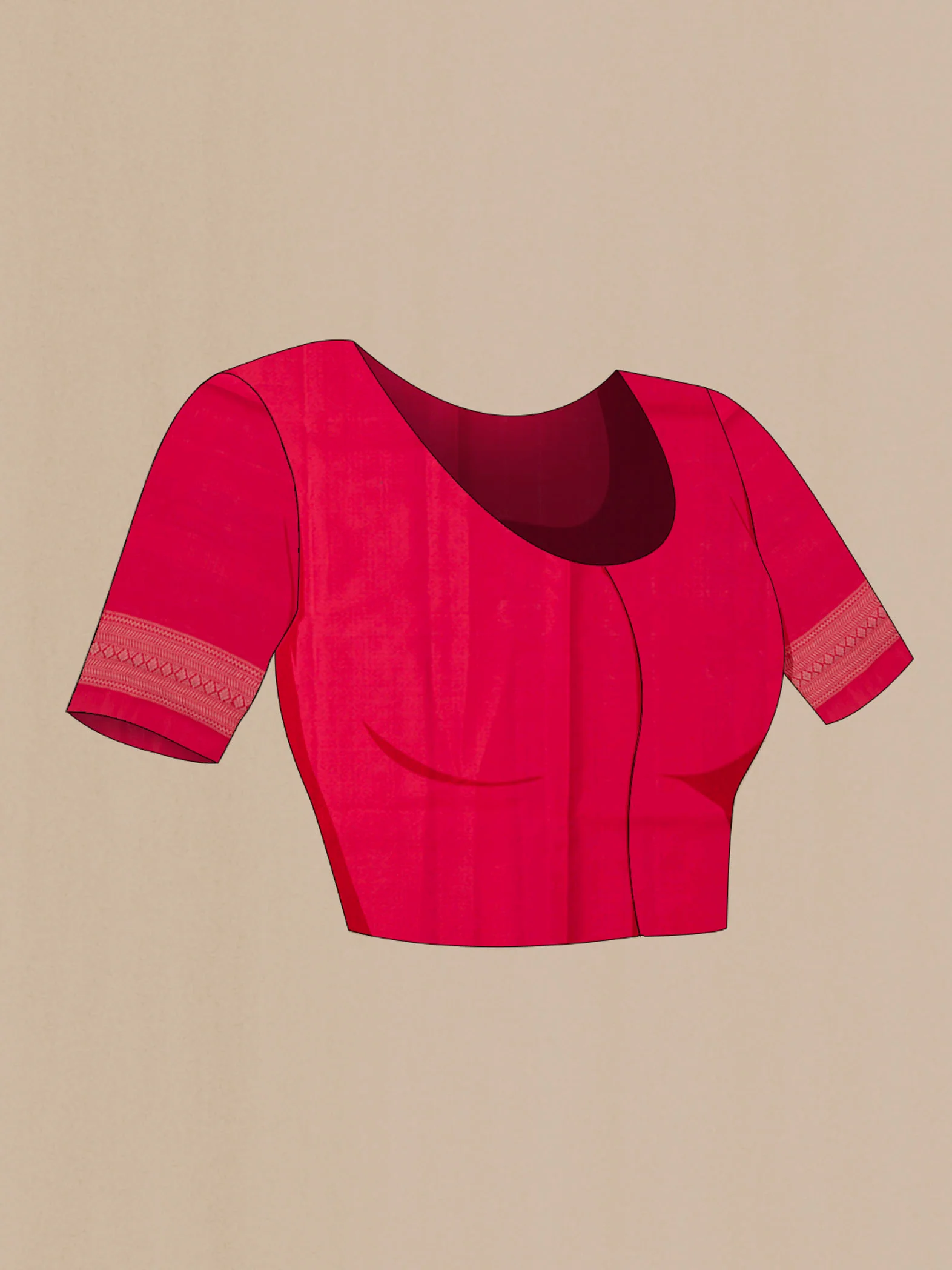 Red Soft Silk Saree - Image 4