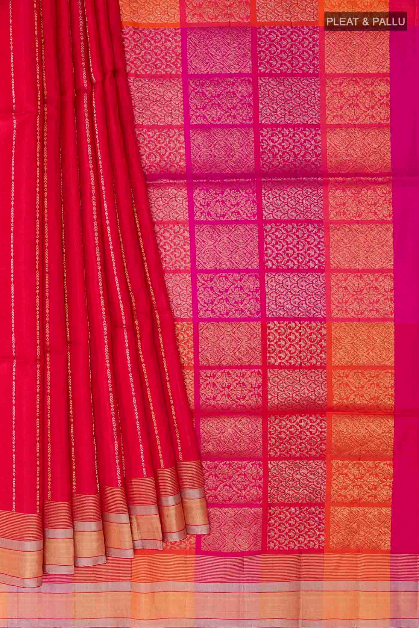 Red Soft Silk Saree - Image 4