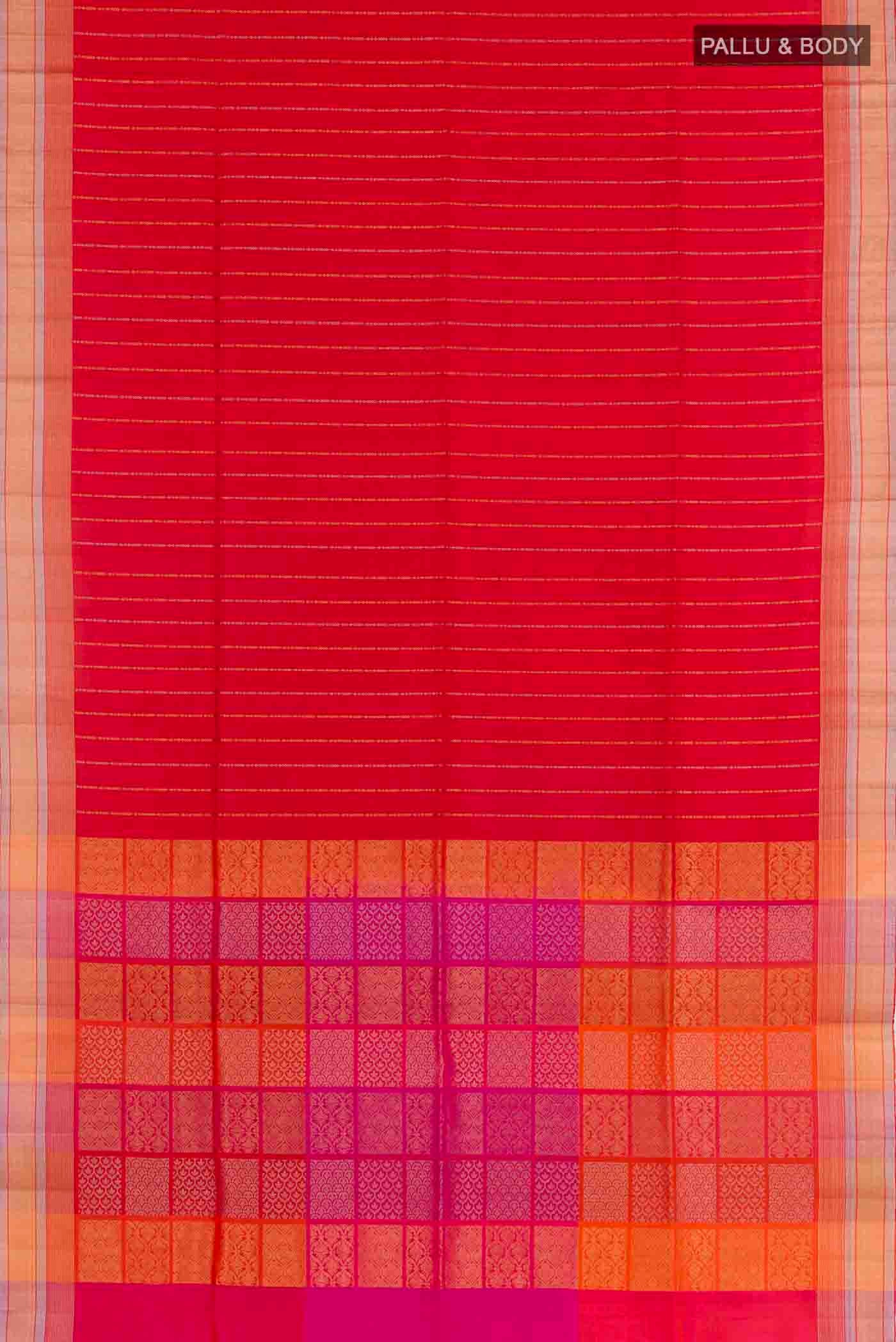 Red Soft Silk Saree - Image 6