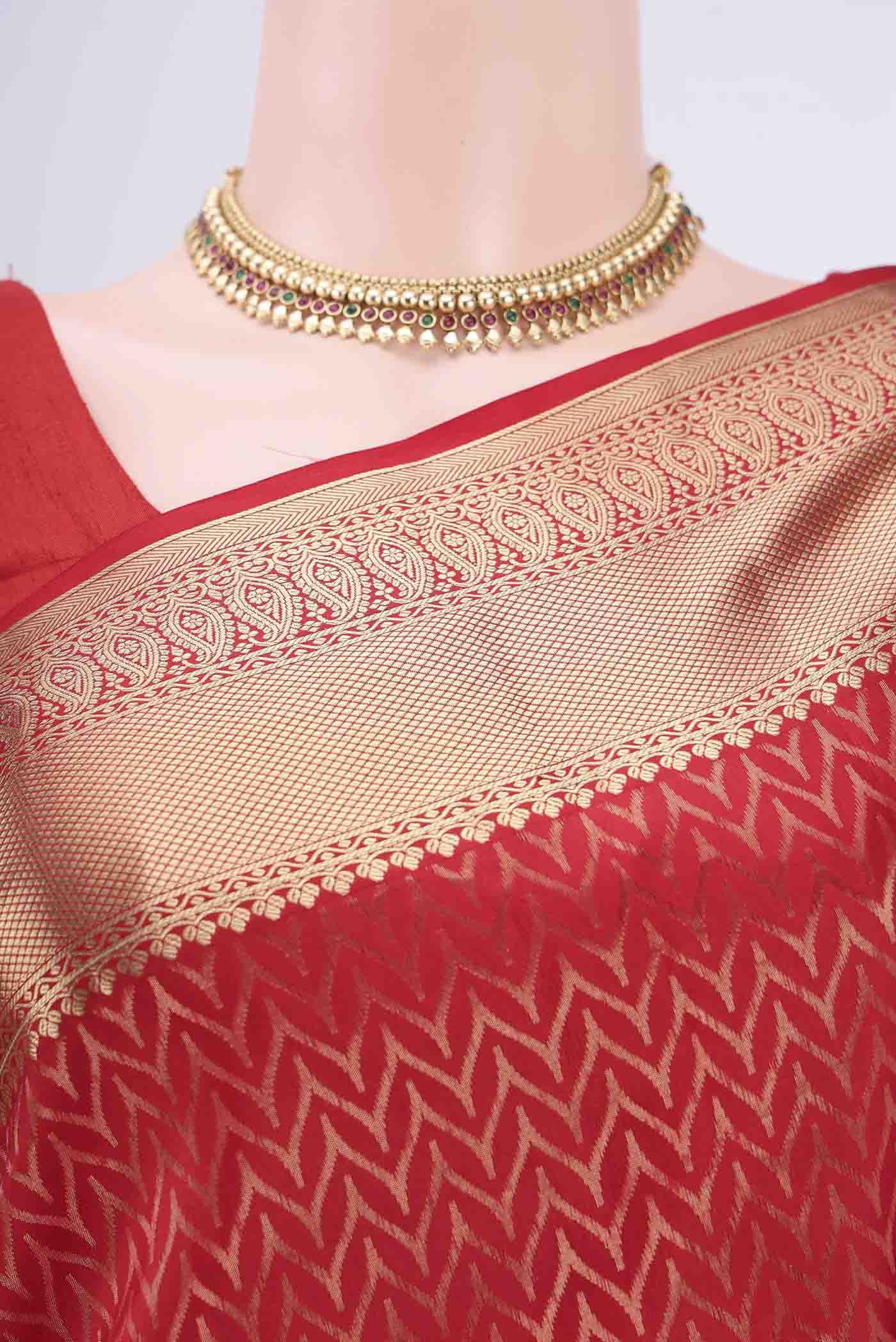 Red Soft Silk Saree - Image 2