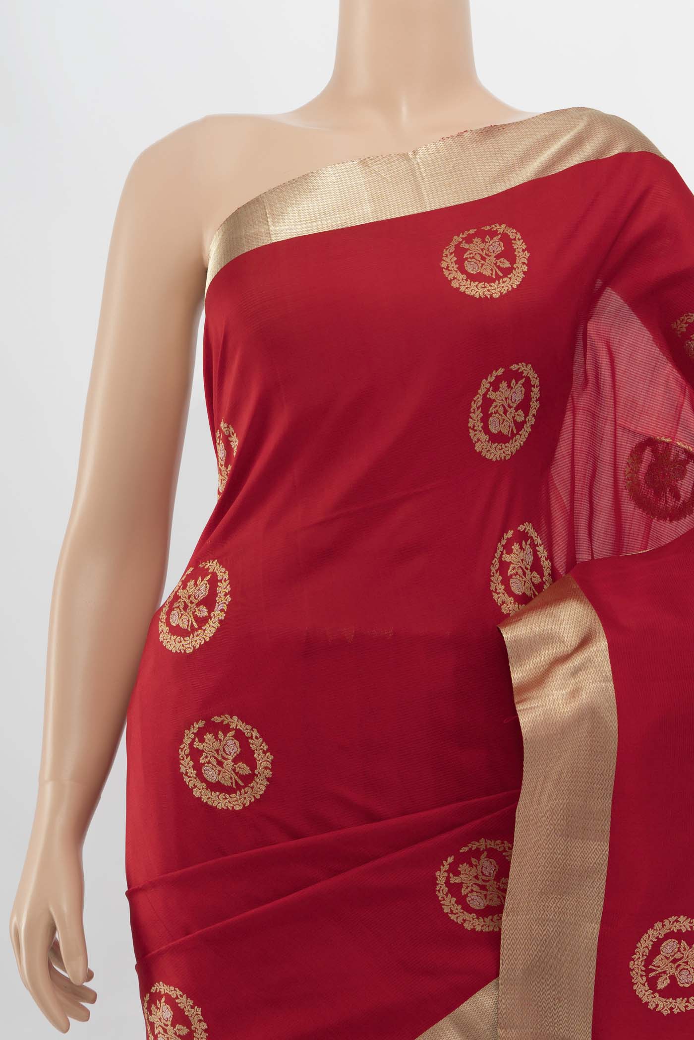 Red Soft Silk Saree - Image 2