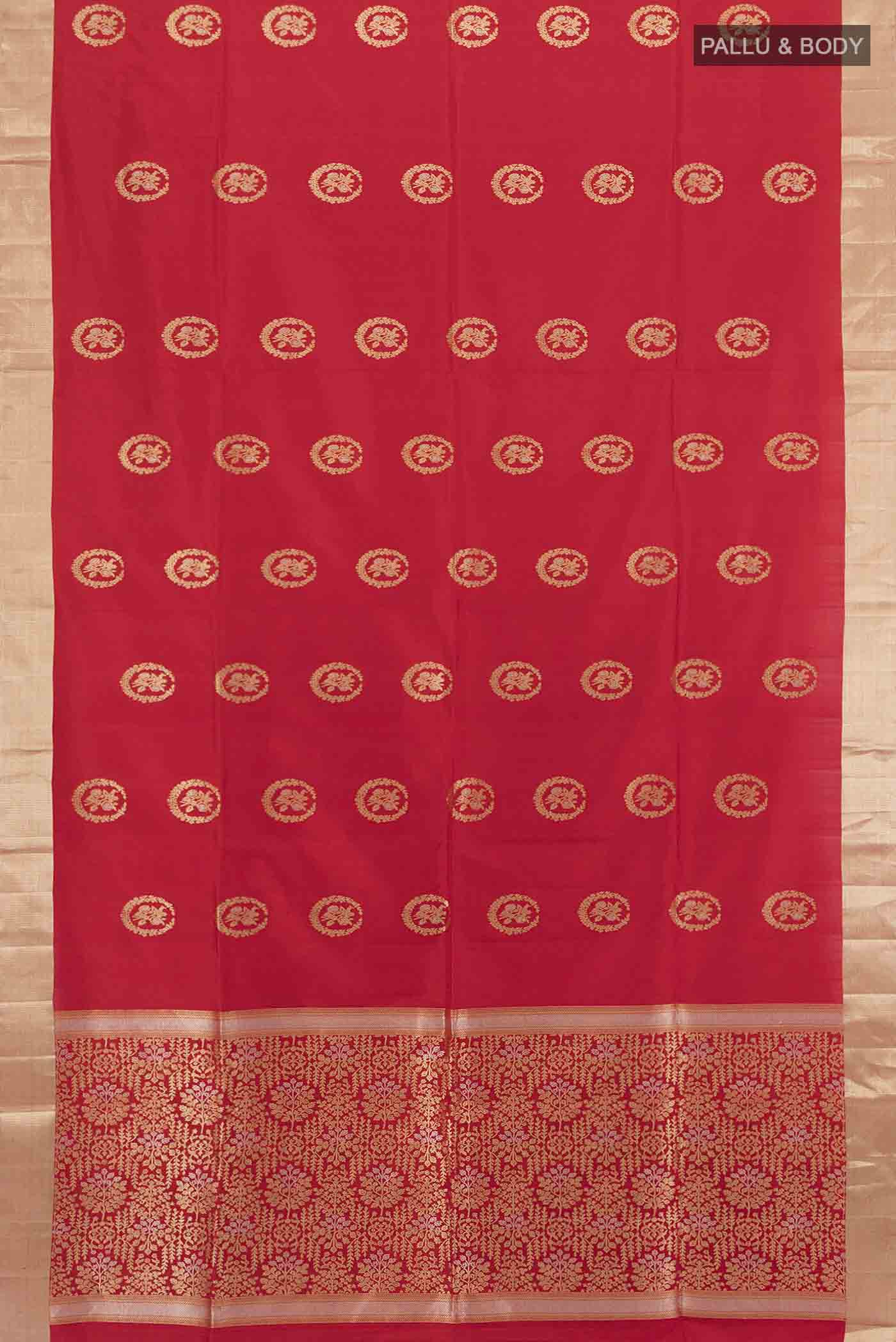 Red Soft Silk Saree - Image 5