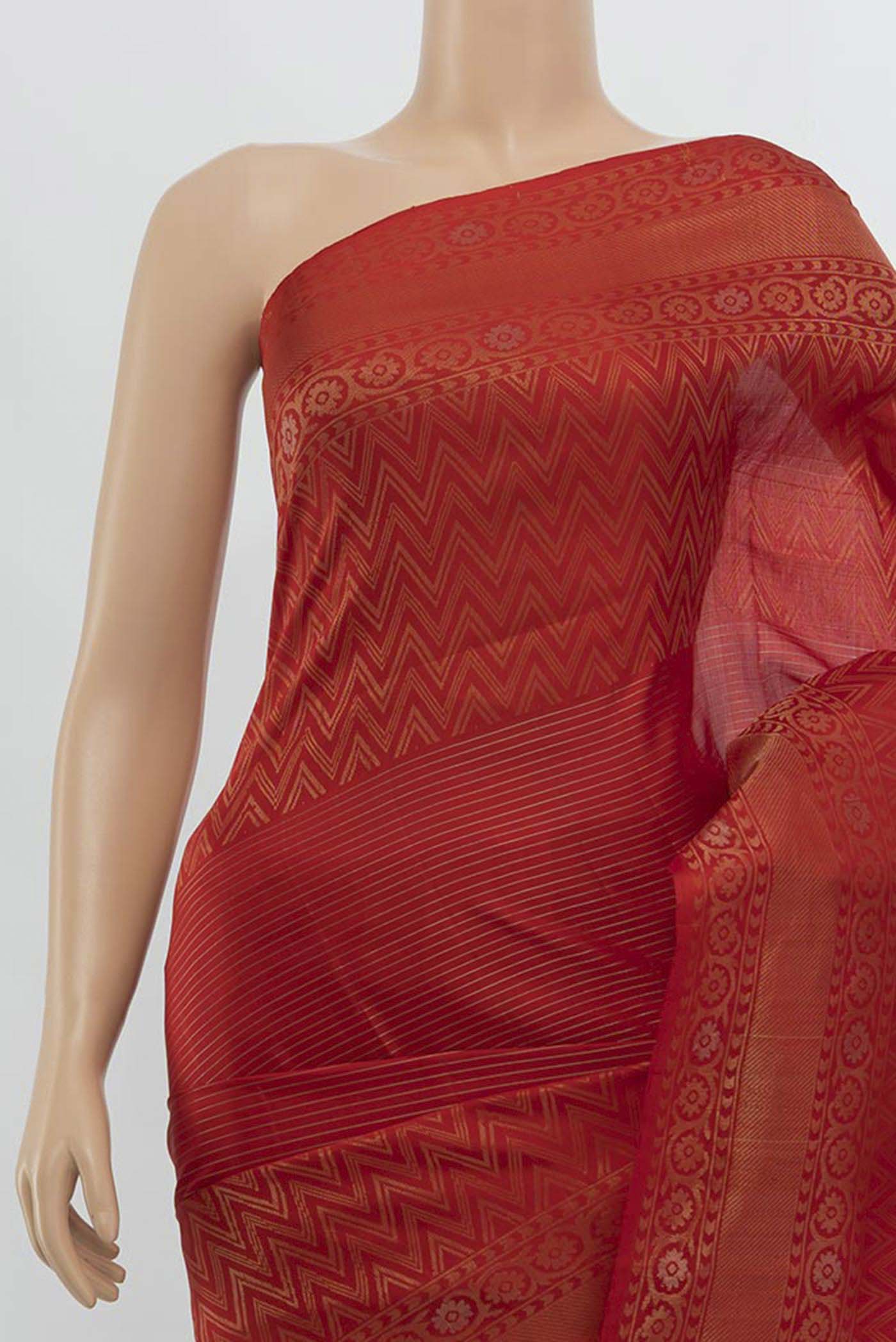 Red Soft Silk Saree - Image 2