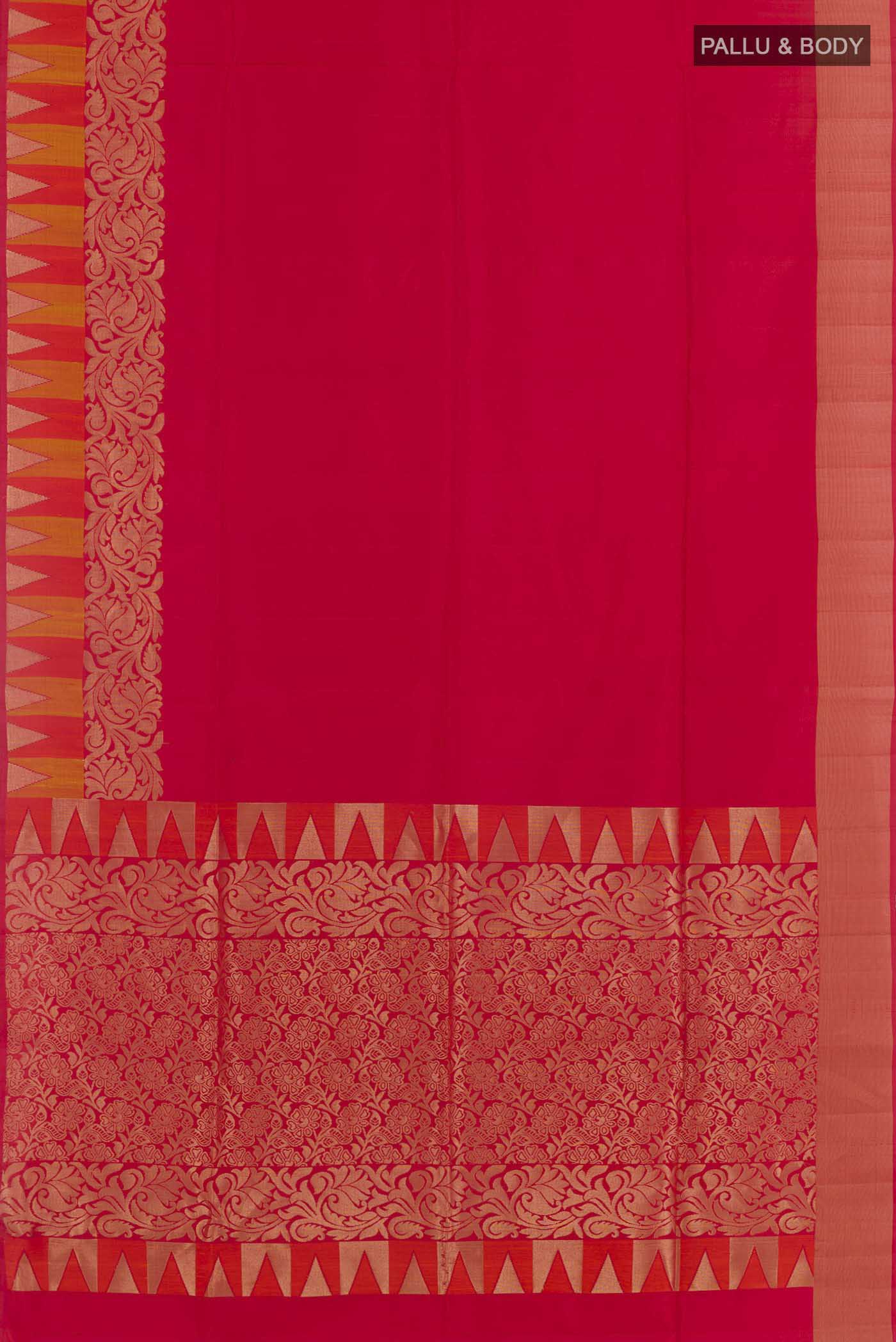Red Soft Silk Saree - Image 3