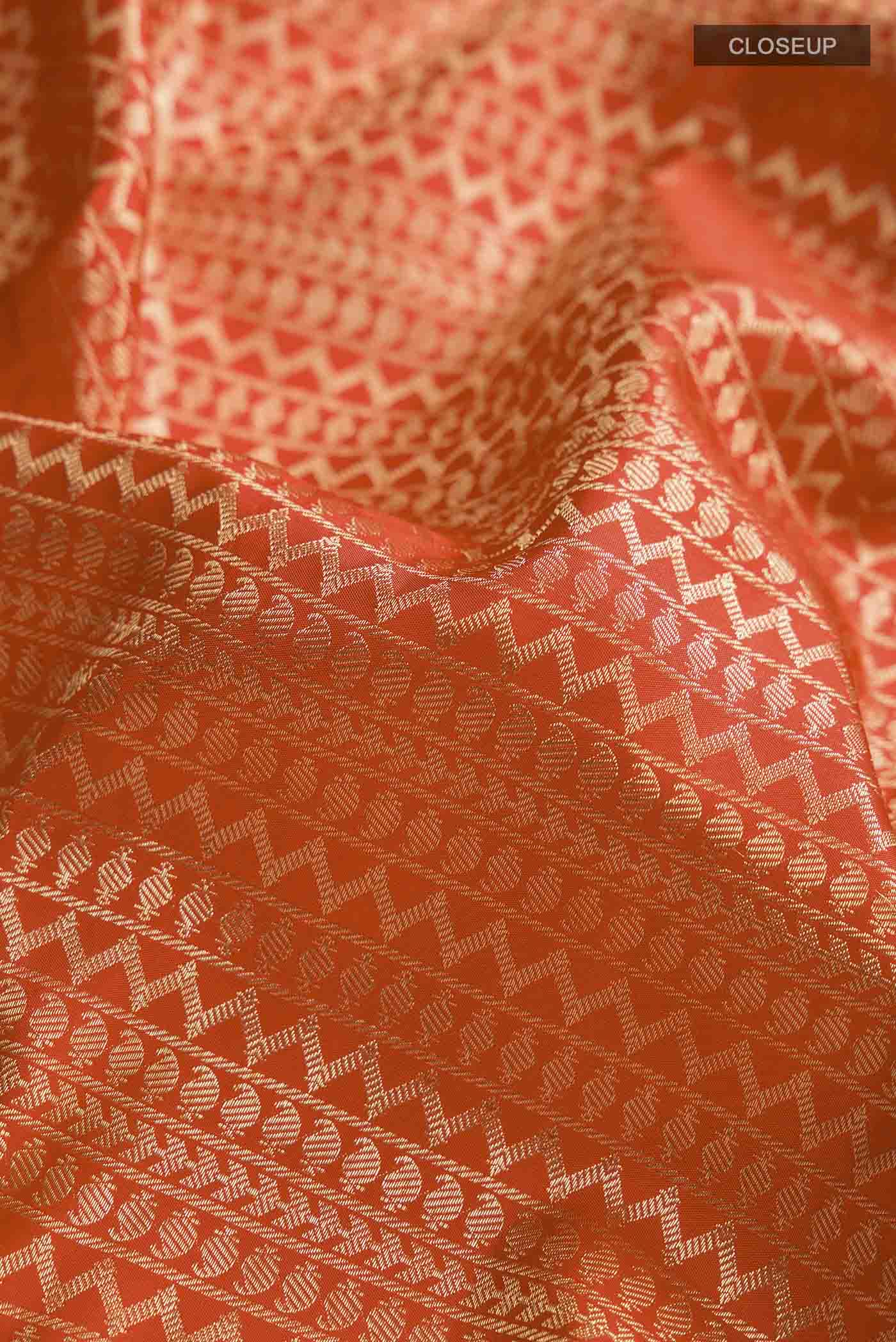 Orange Soft Silk Saree - Image 2