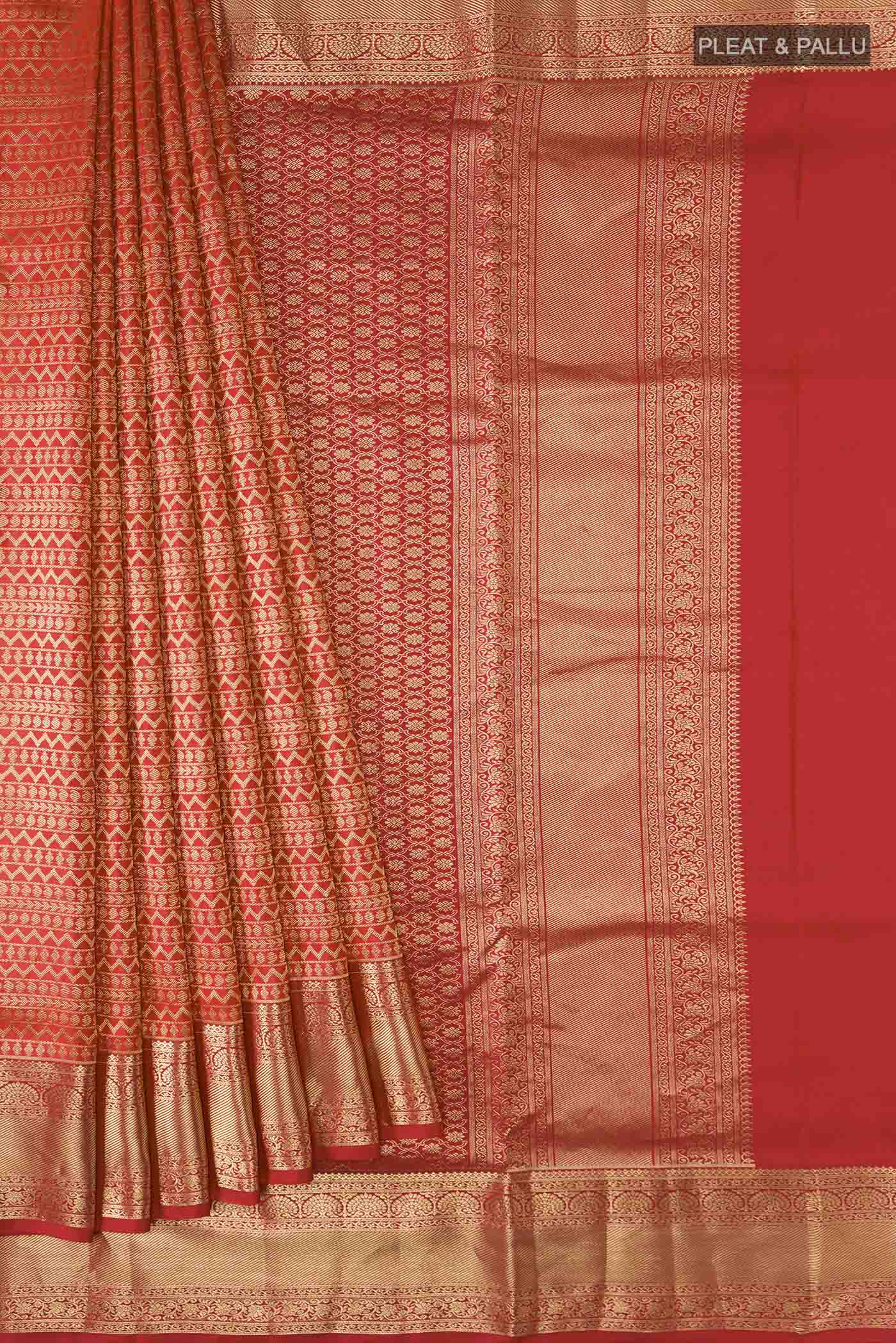 Orange Soft Silk Saree - Image 4