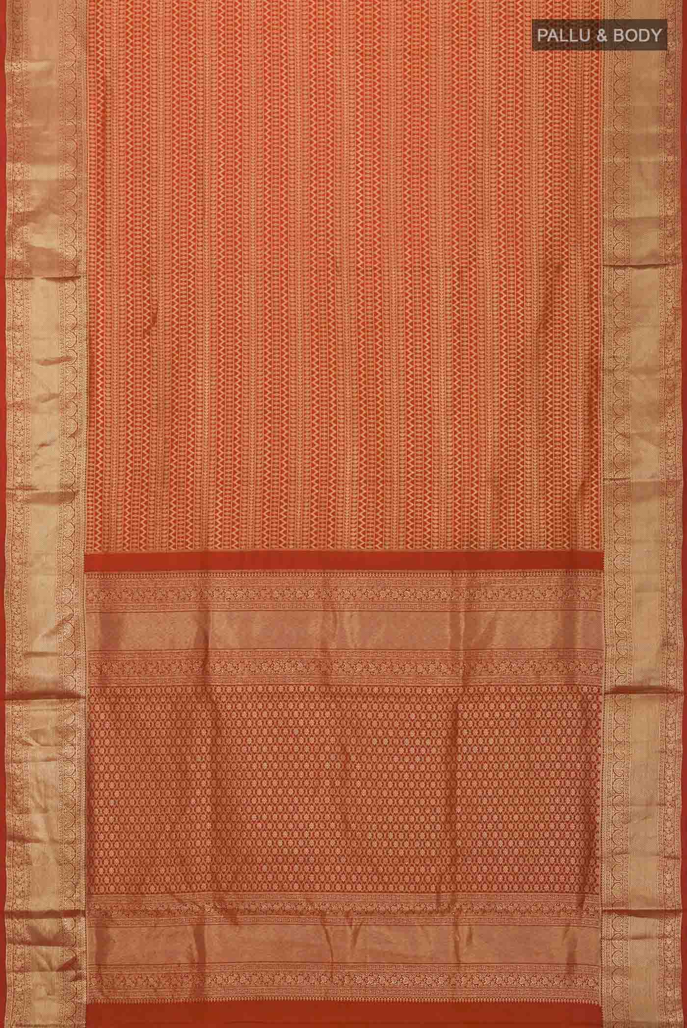 Orange Soft Silk Saree - Image 6