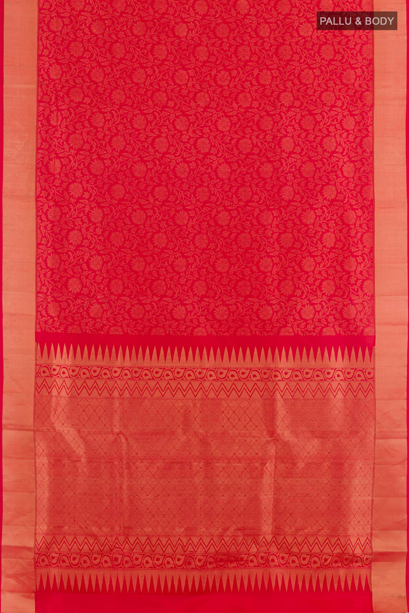 Red Soft Silk Saree - Image 3