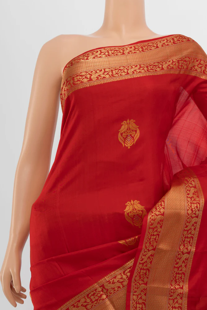 Red Soft Silk Saree - Image 2