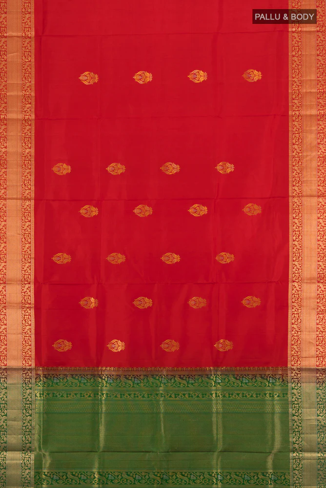 Red Soft Silk Saree - Image 5