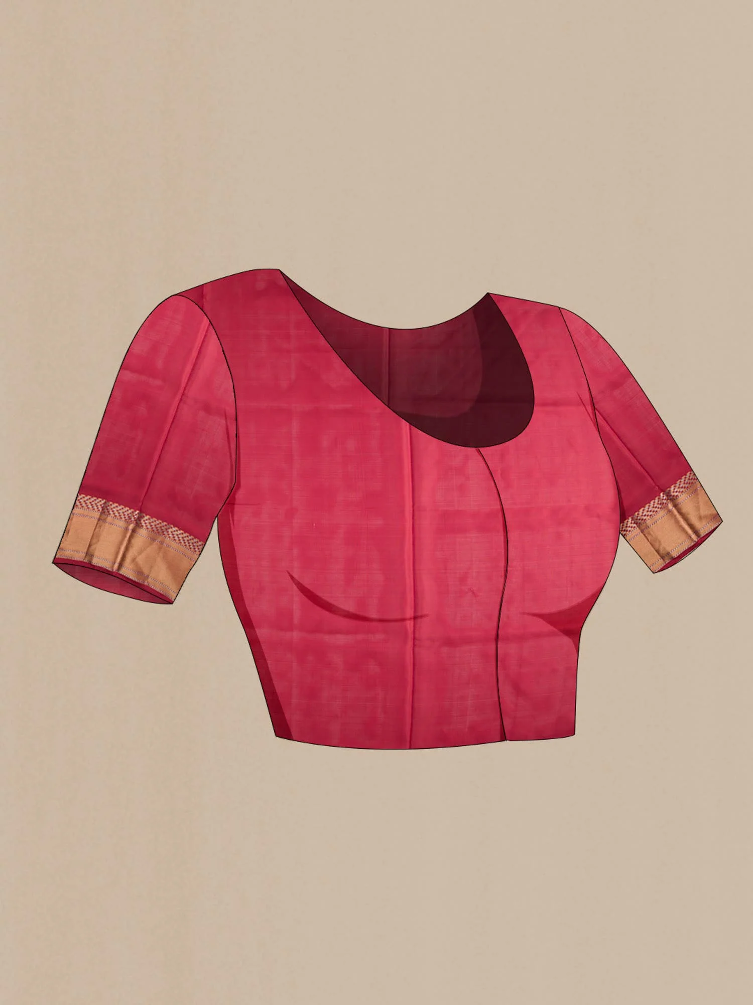 Red Soft Silk Saree - Image 6