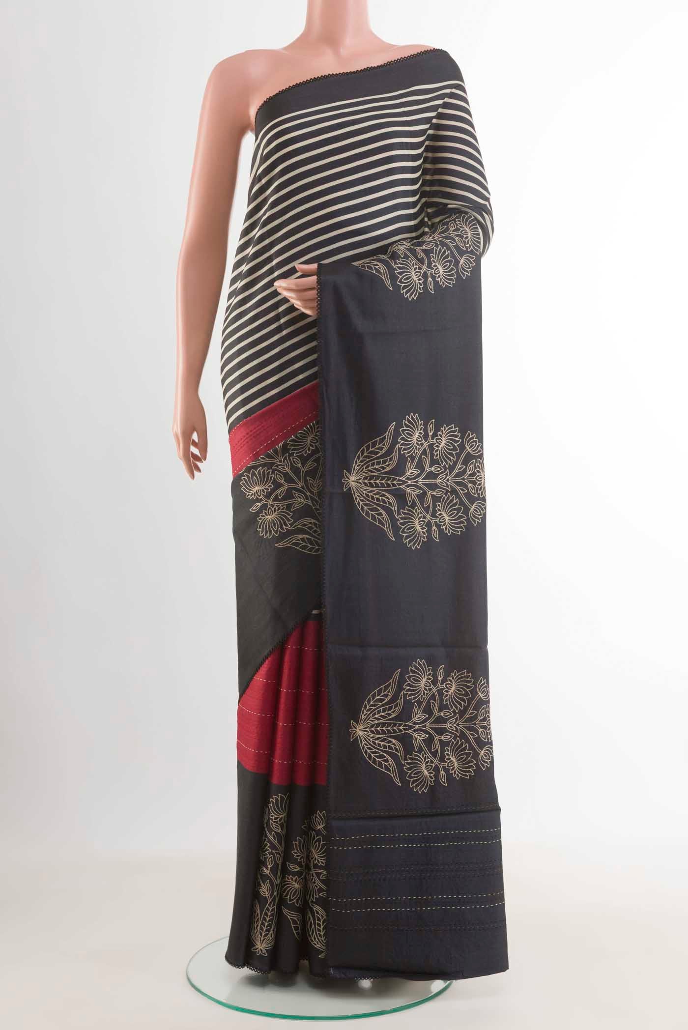 Red Tussar Saree