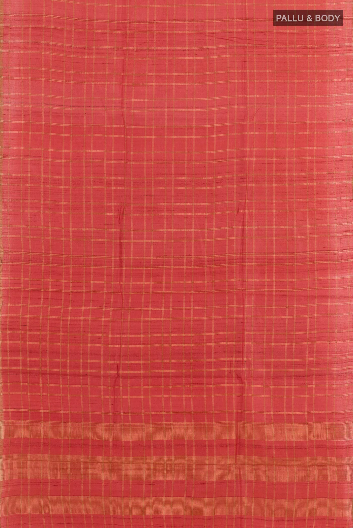 Brick Orange Tussar Silk Saree - Image 3