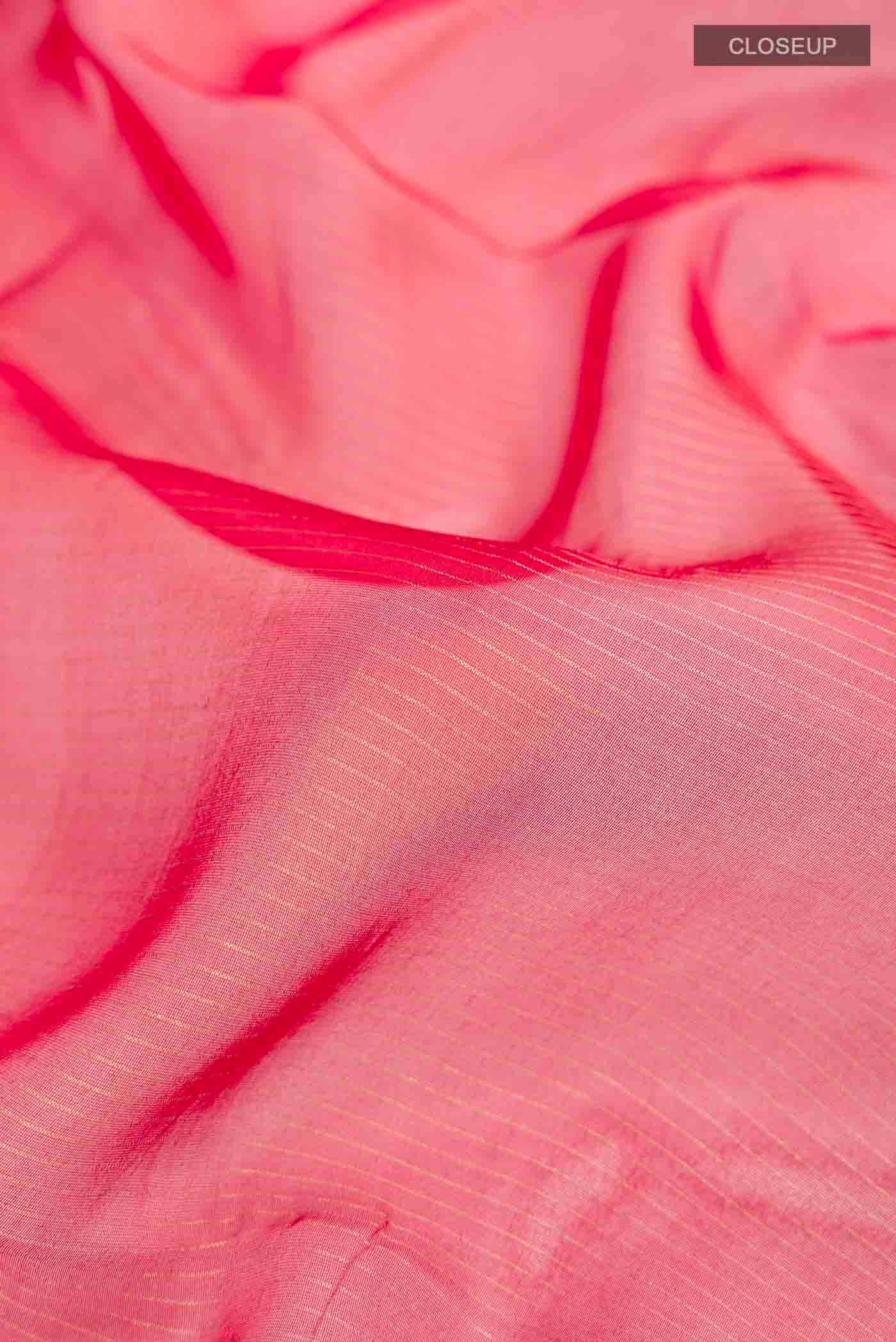 Red Tussar Silk Saree - Image 2