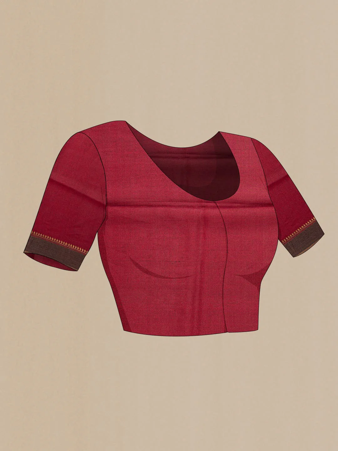 Red Tussar Silk Saree - Image 4